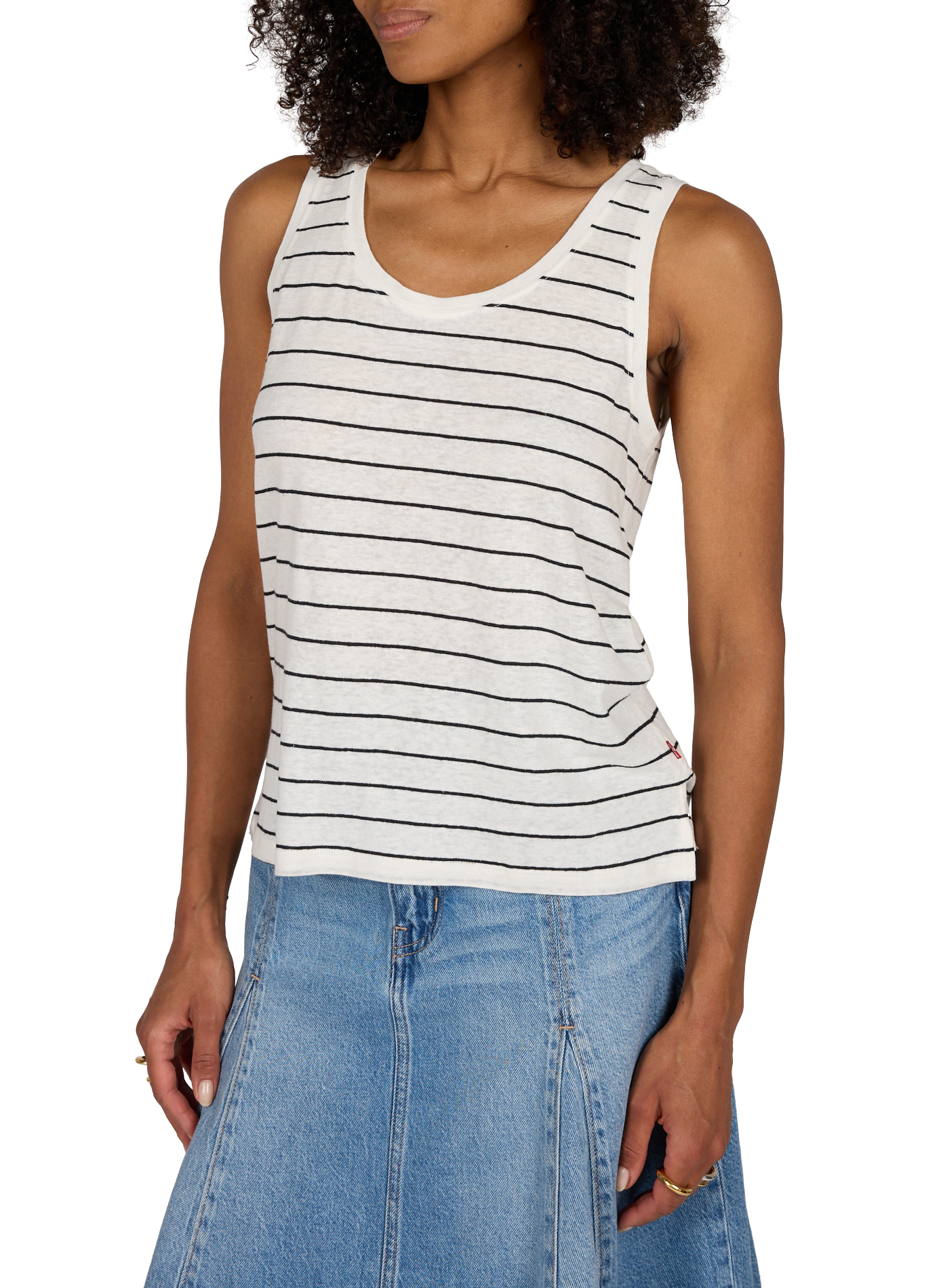 Tanktop mit Streifen aus Leinenmischung LEVI'S Weiss