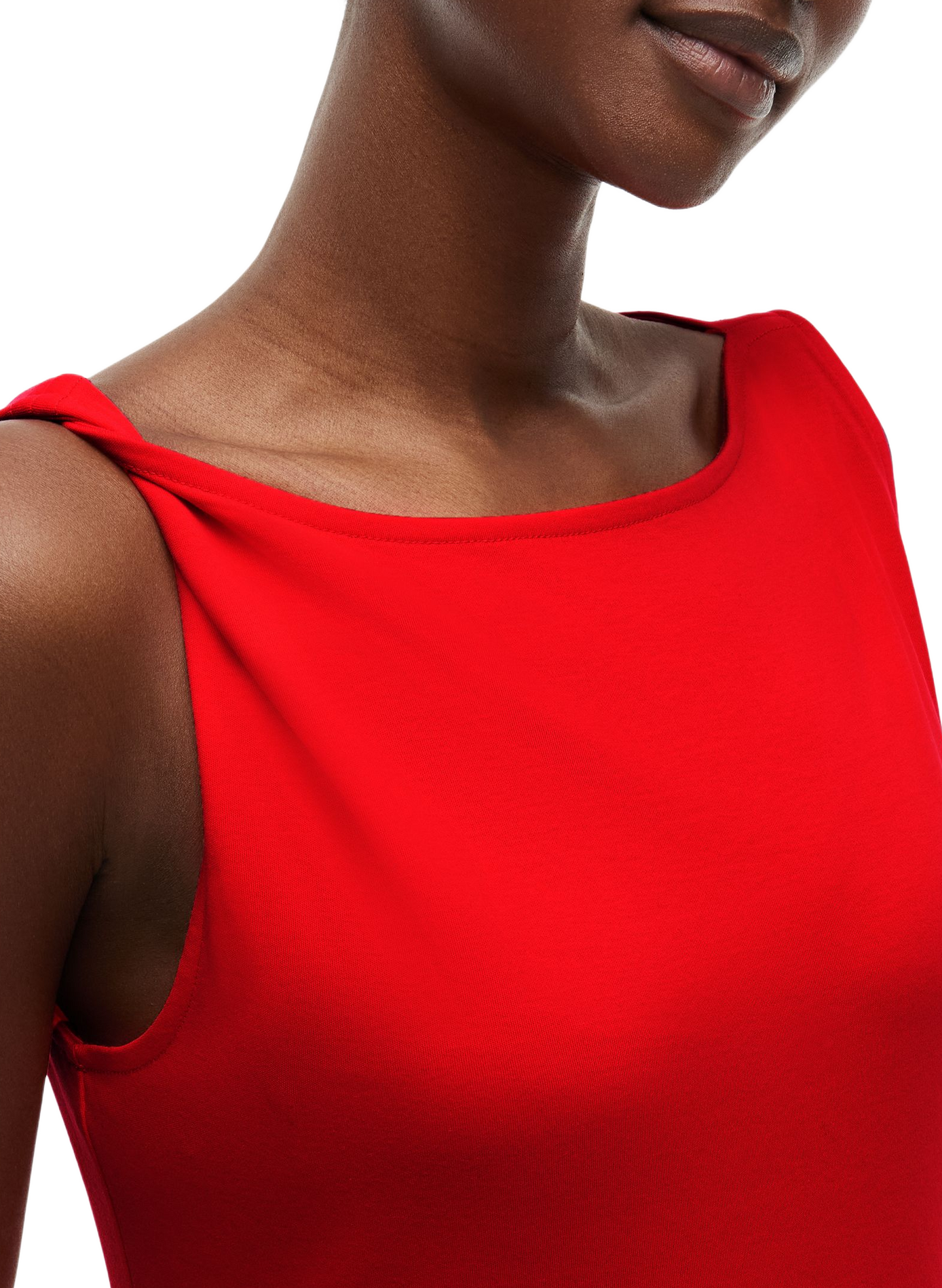 Cotton midi dress TOMMY HILFIGER Red