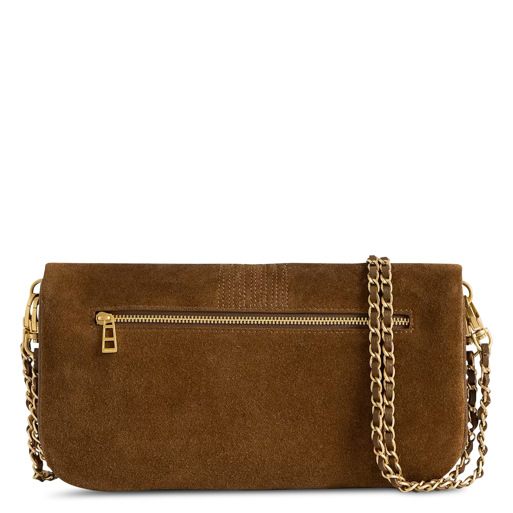 Sac bandoulière en cuir velours rock ZADIG&VOLTAIRE Marron