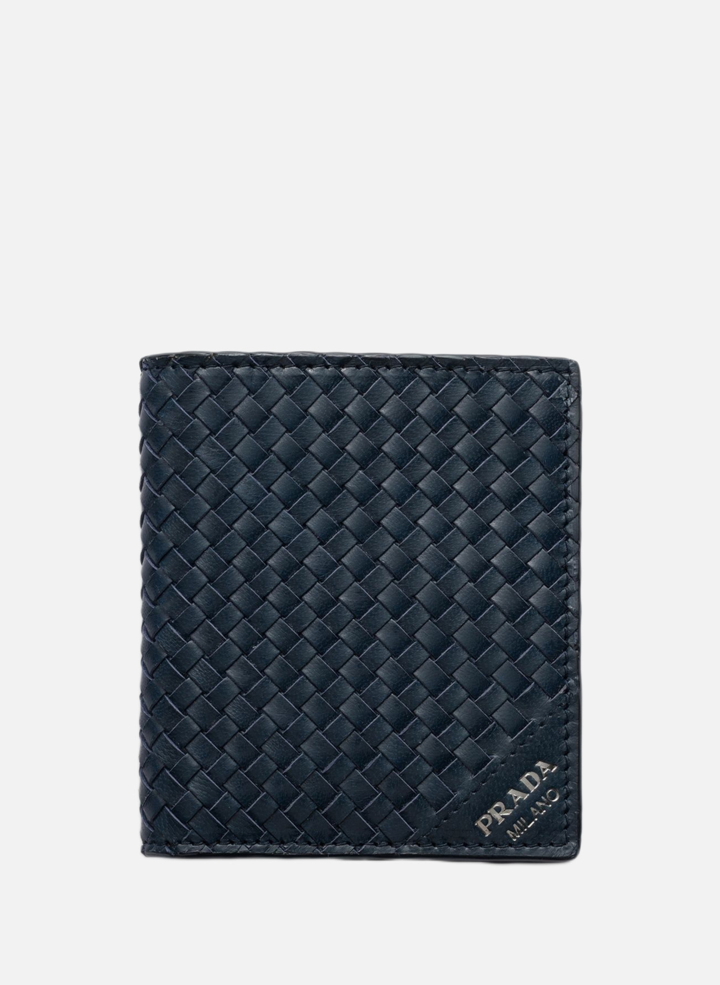 Portefeuille en cuir PRADA Bleu