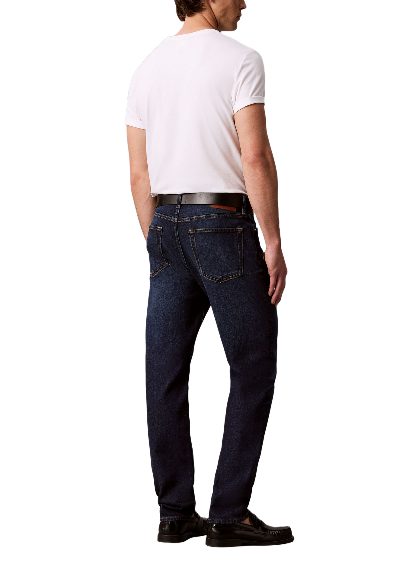 Jean droit en coton mélangé CALVIN KLEIN Bleu