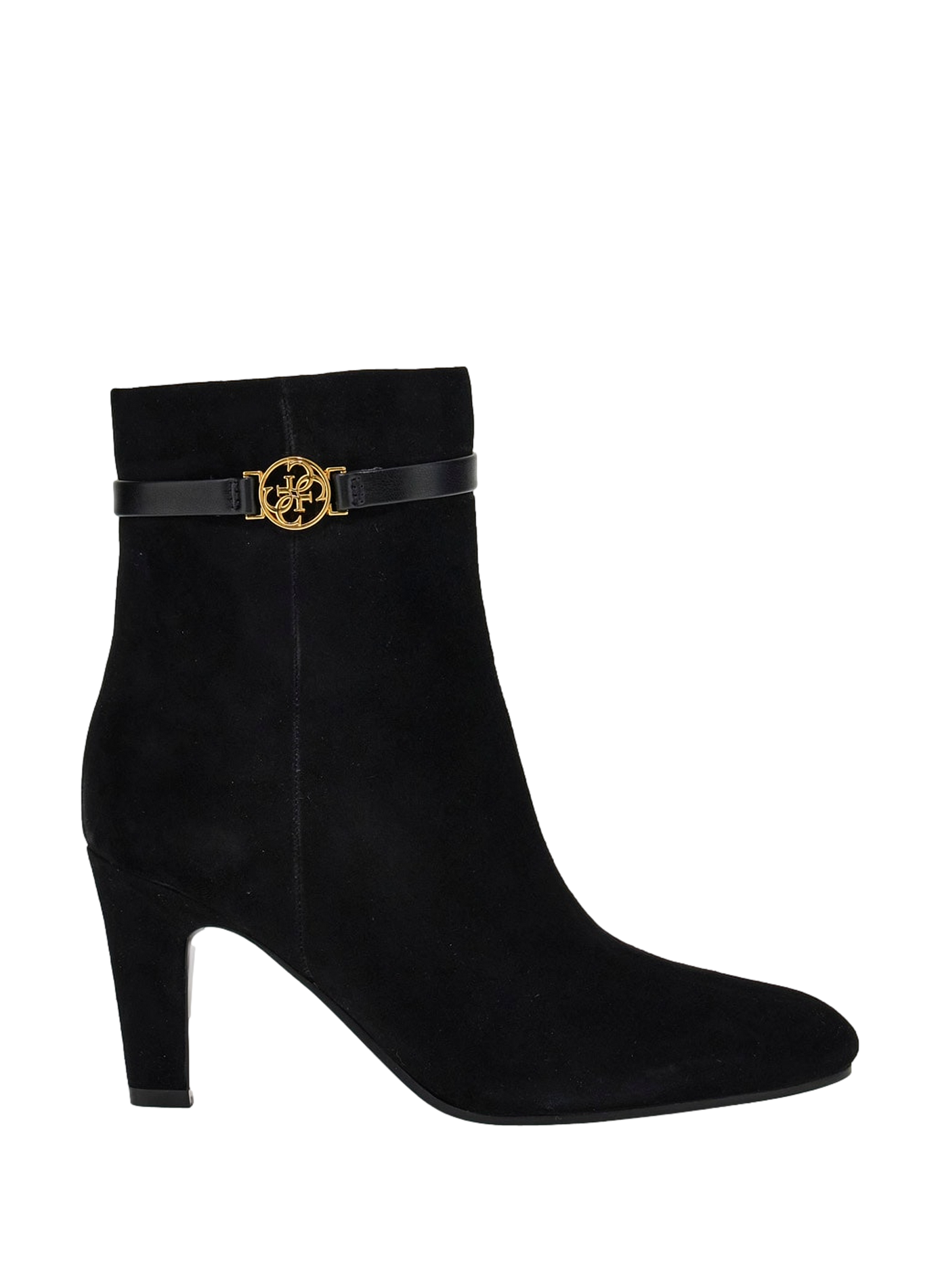 Zip-Up Suede Leather Ankle Boots GUESS Black