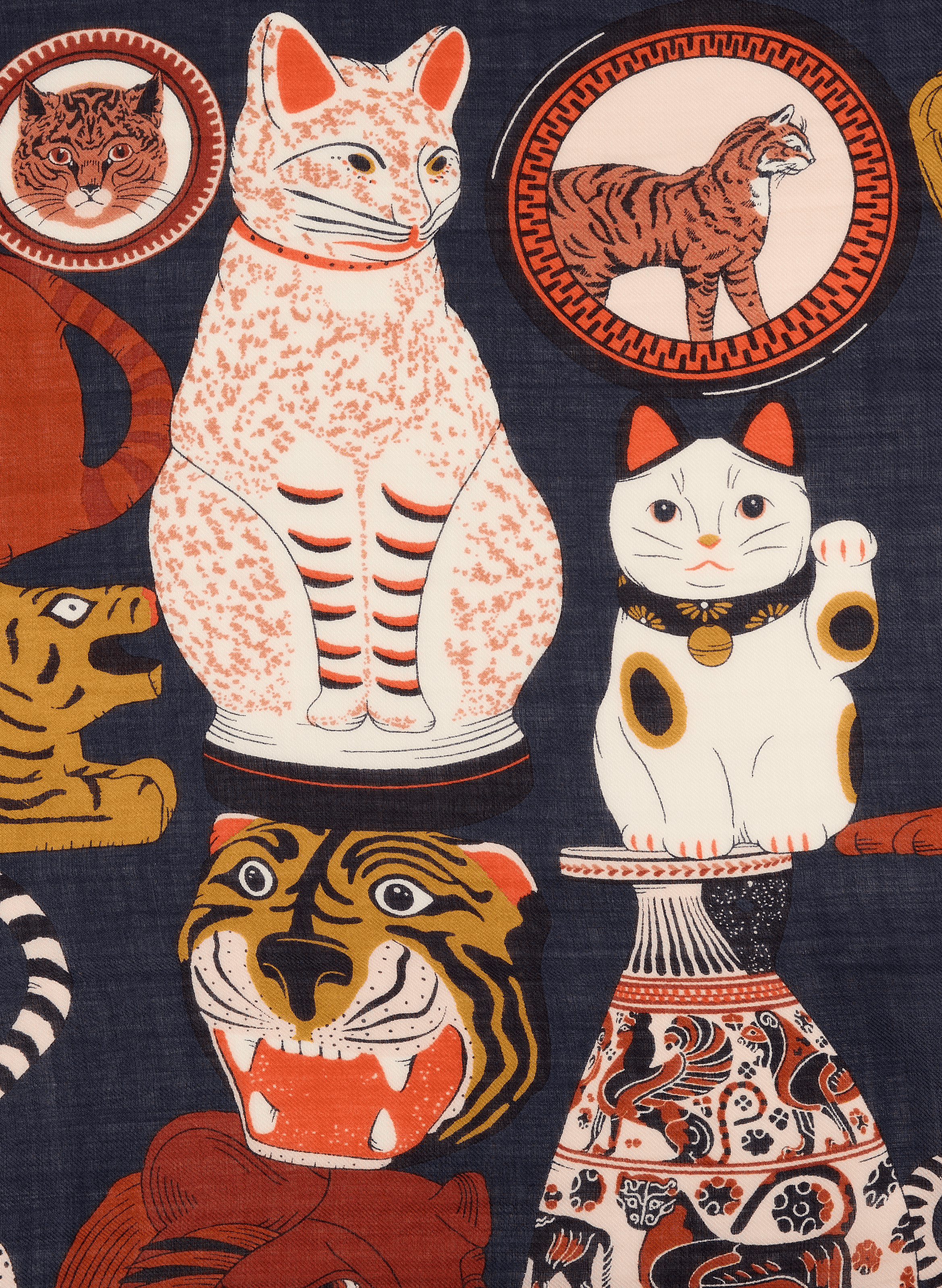 Bedrucktes Wolltuch INOUI EDITIONS Blau