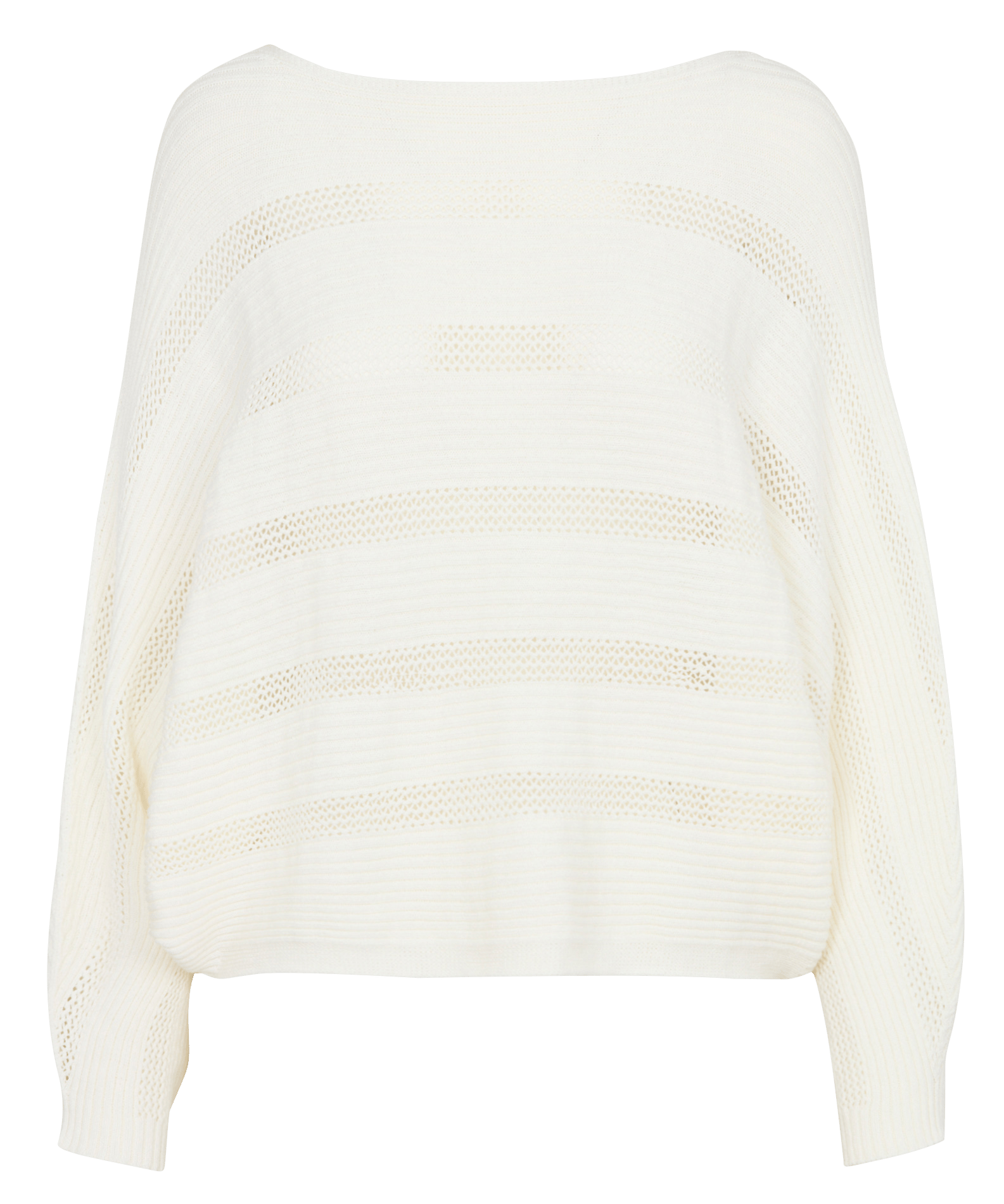 Korte trui met cape-effect in effen breisel LA FEE MARABOUTEE Wit