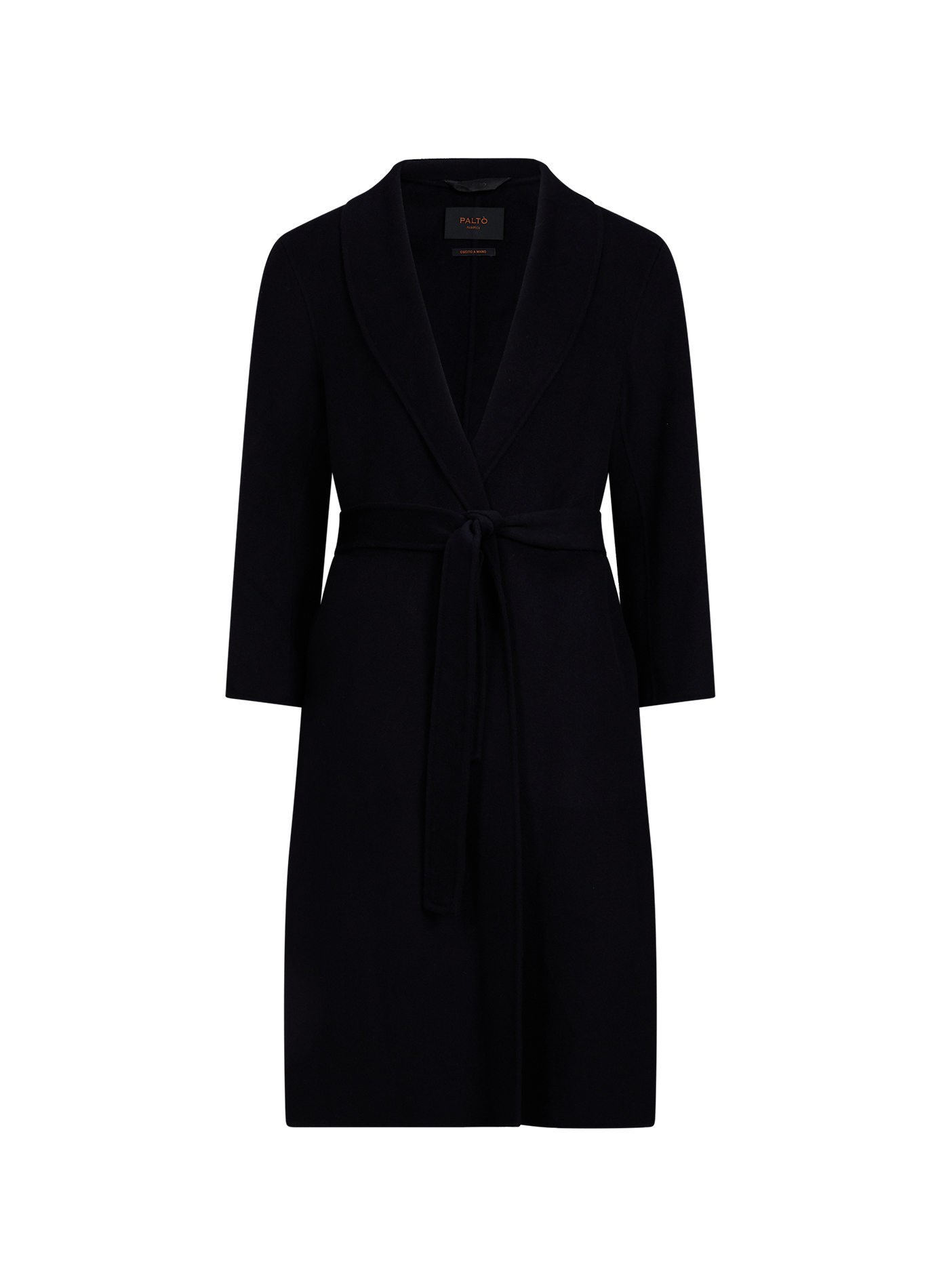 Long belted virgin wool and cashmere coat PALTO Blue