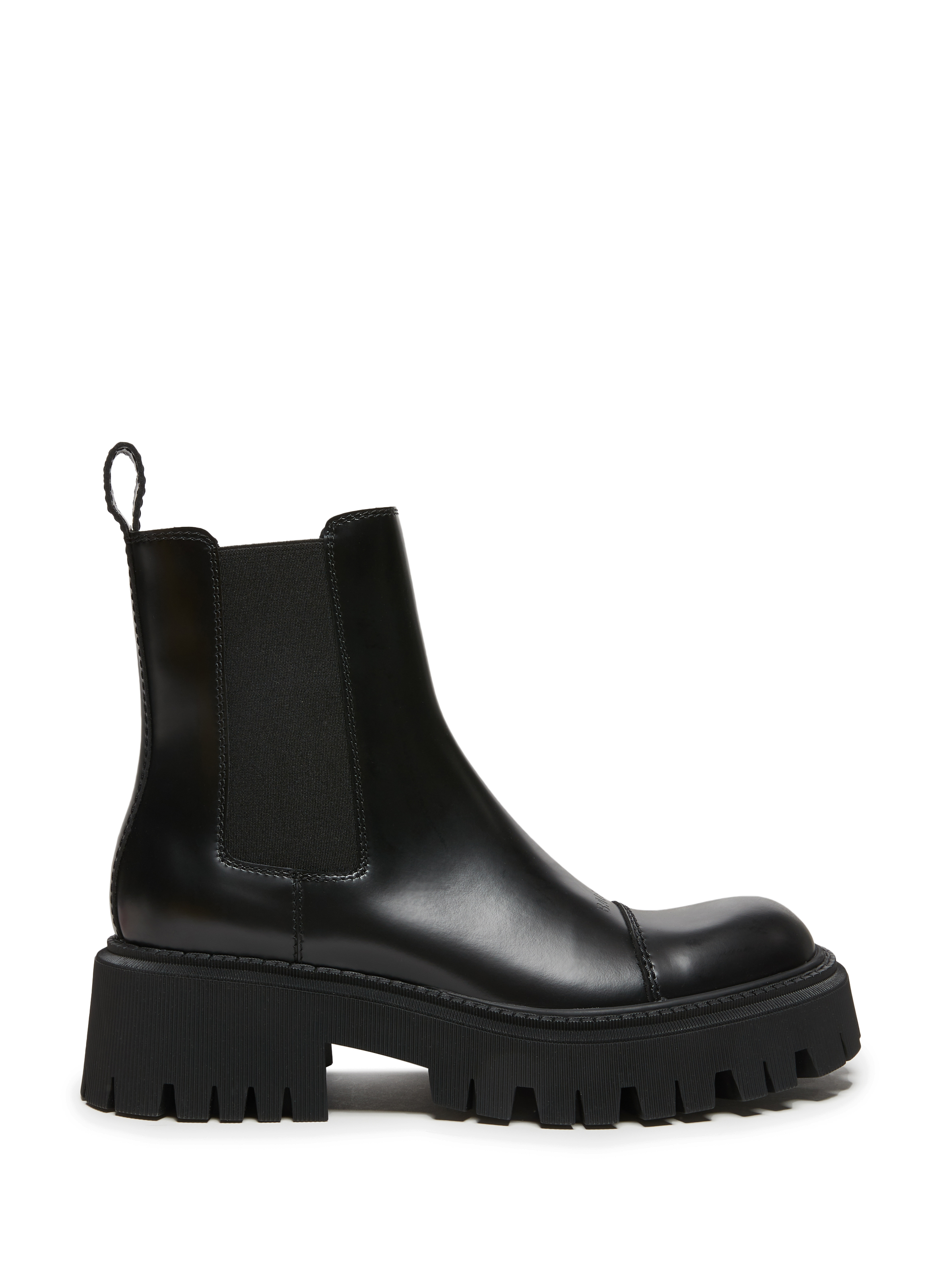 BALENCIAGA Bottines Tractor en cuir Noir