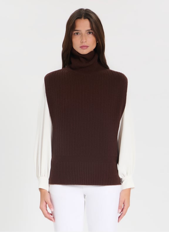 Pull chocolat droit - nina Marron by ZAPA ZAPA Pull chocolat droit - nina Marron