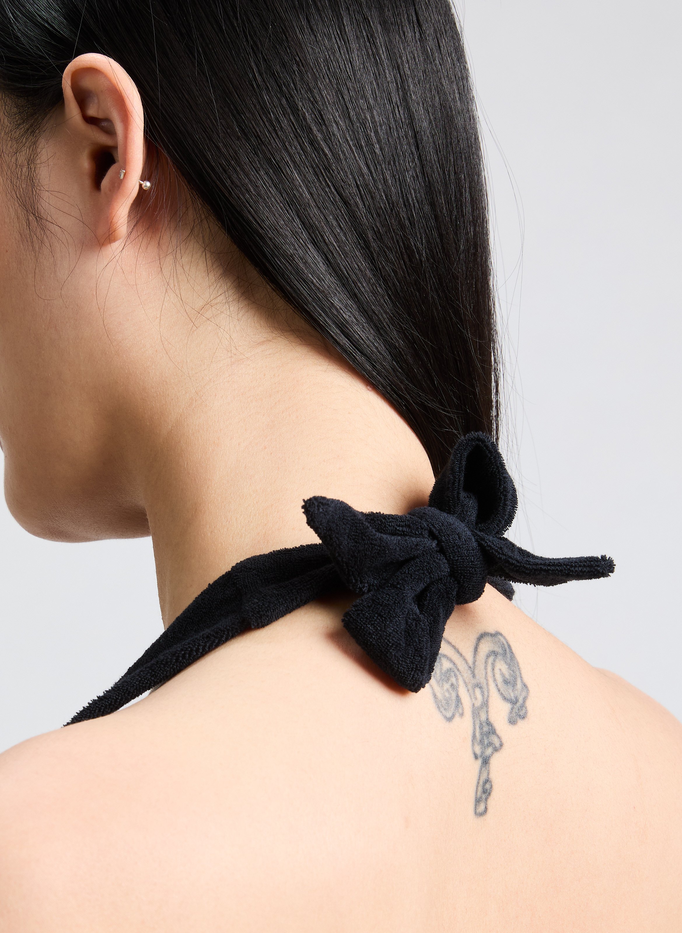 Robe courte en coton éponge SAISON 1865 Noir