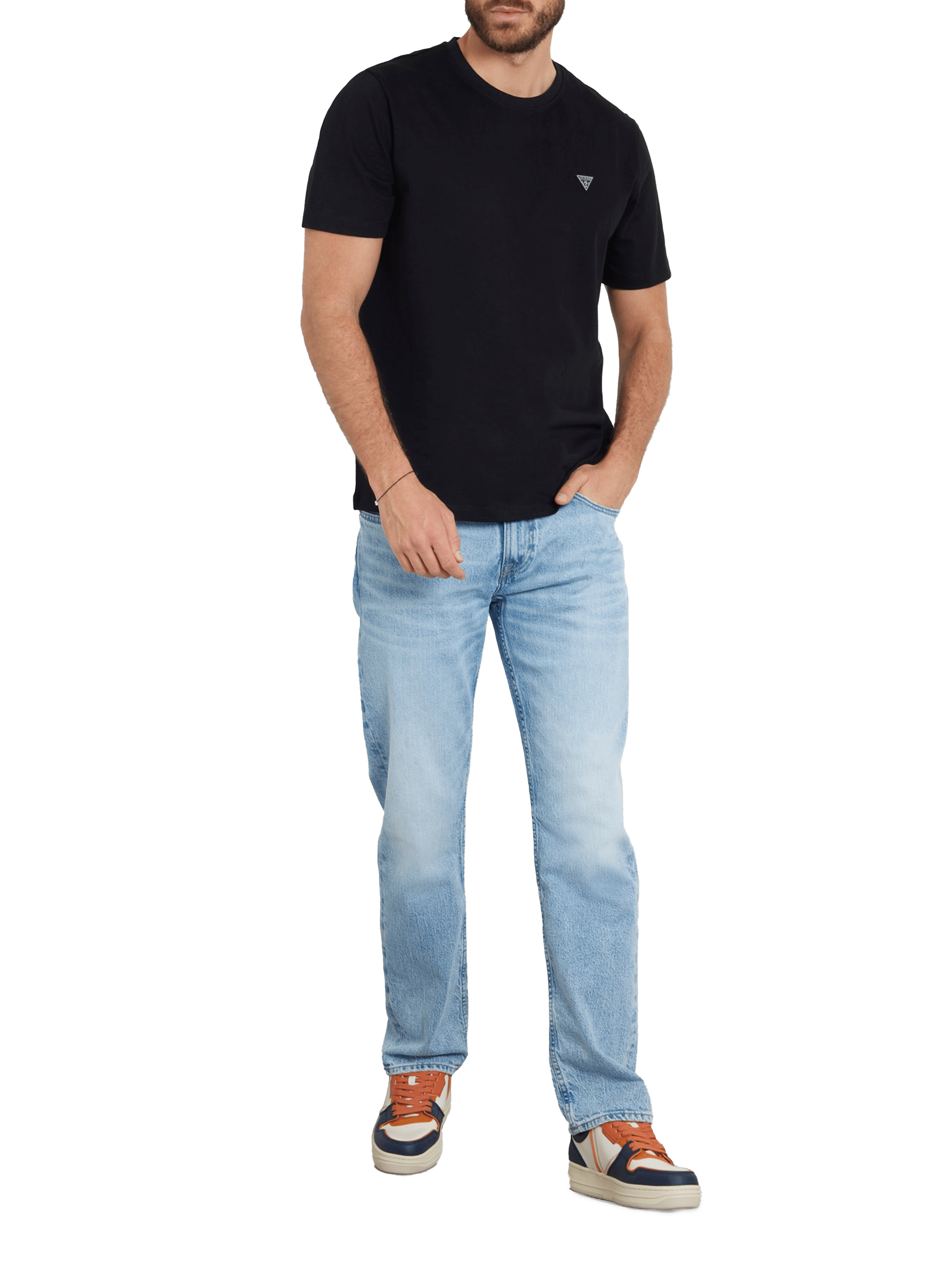 Cotton Logo T-shirt GUESS Black