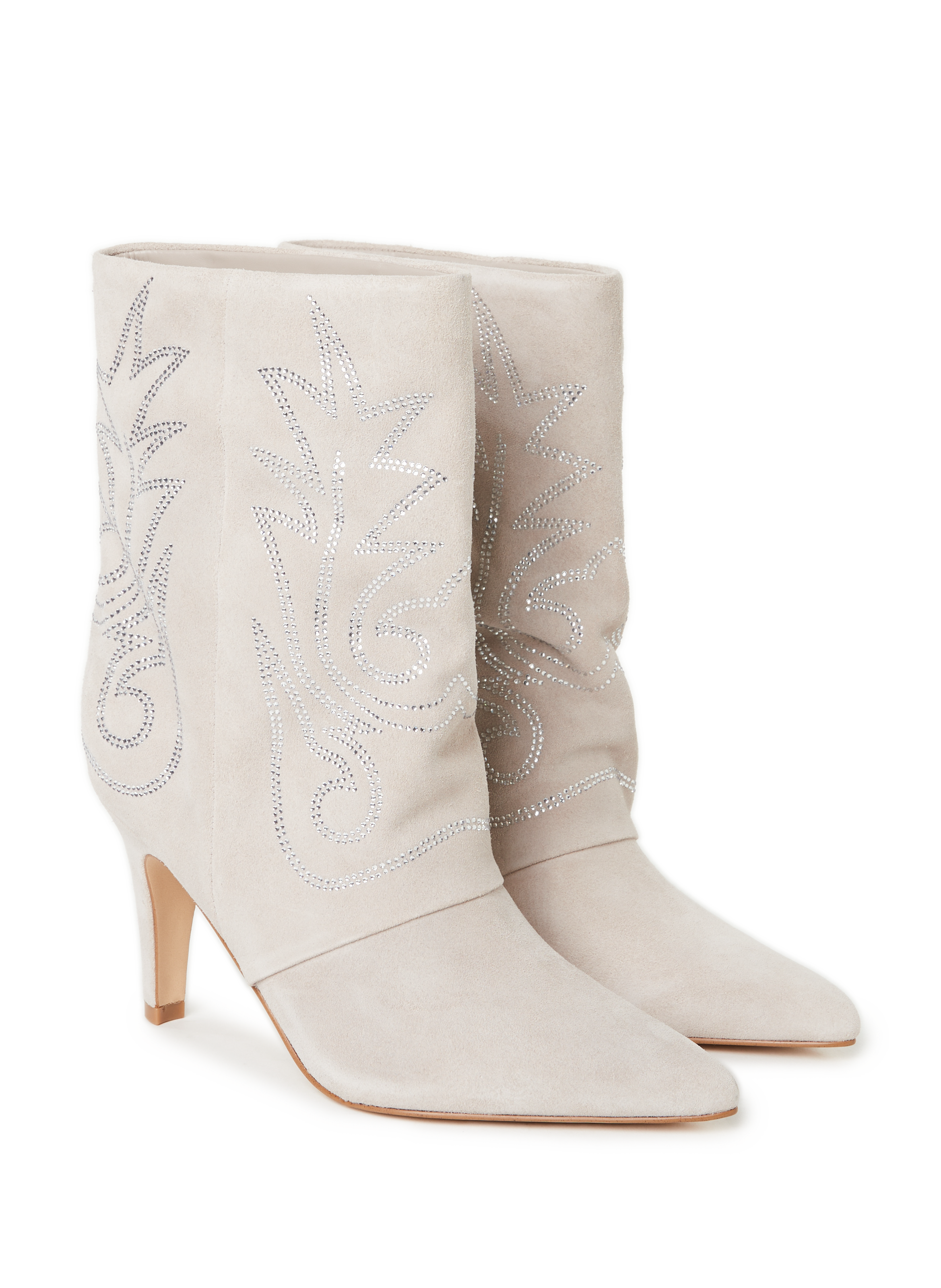Bottines à talon en cuir GUESS Beige