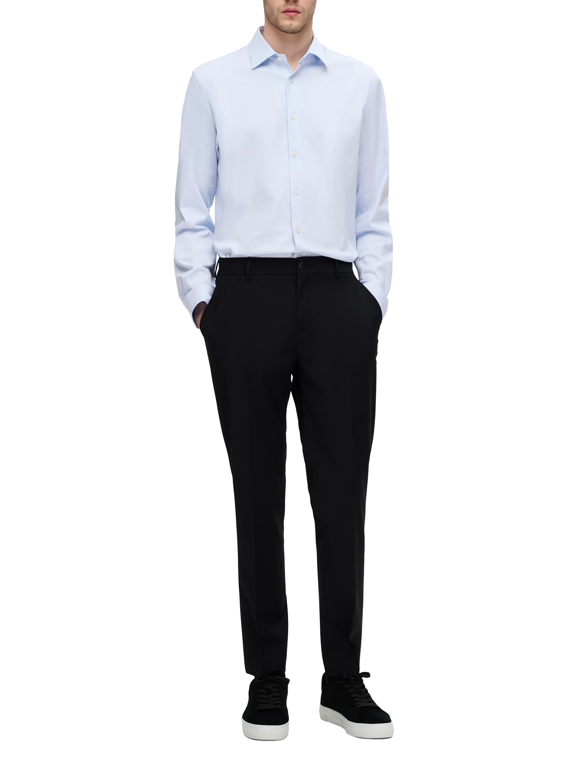 Slim shirt in blended organic cotton SELECTED Blue