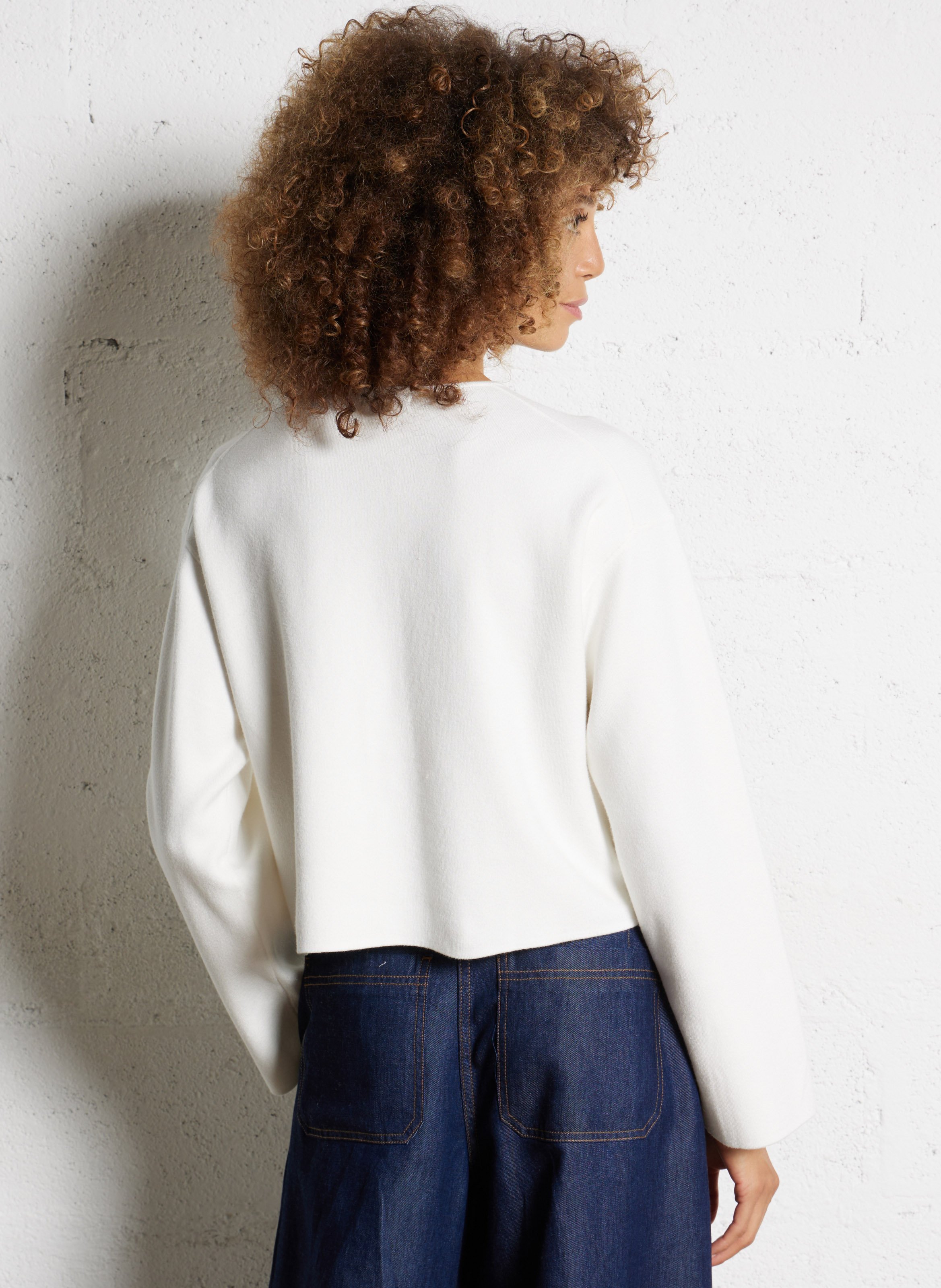 Cardigan oversize col rond IKKS Blanc