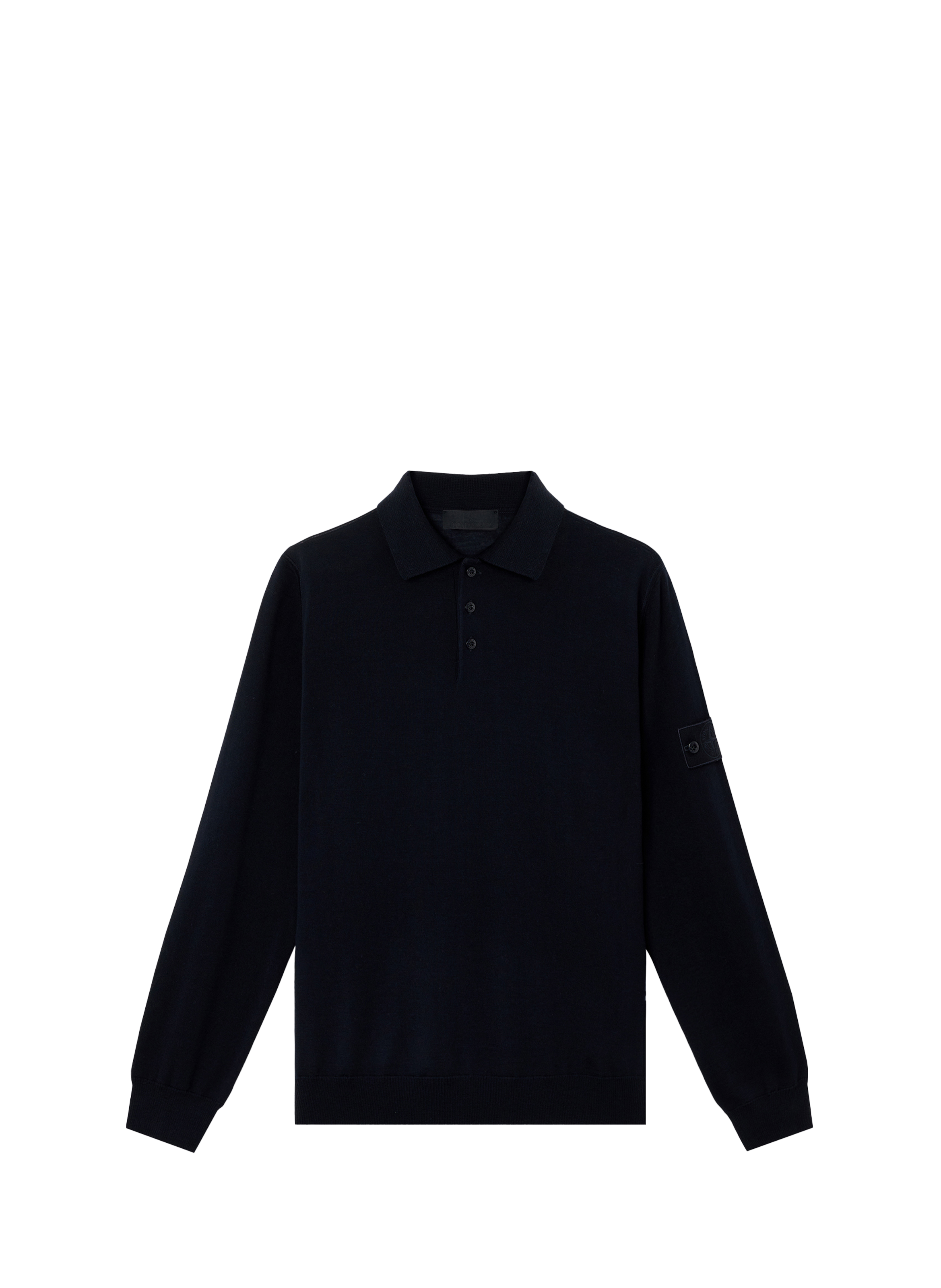 STONE ISLAND Wool polo sweater - Ghost Collection Blue