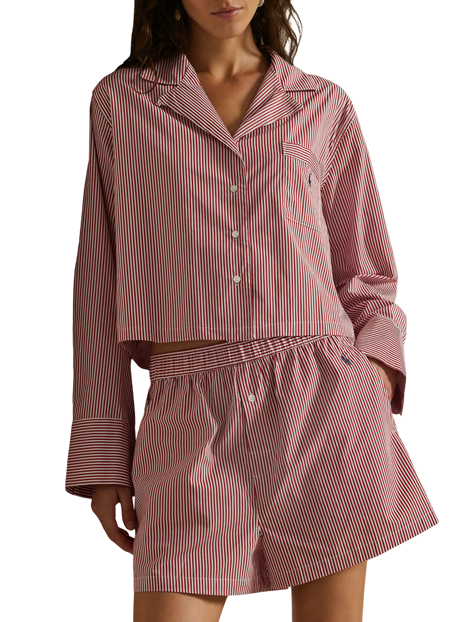 POLO RALPH LAUREN Ensemble de pyjama à rayures en coton Rouge