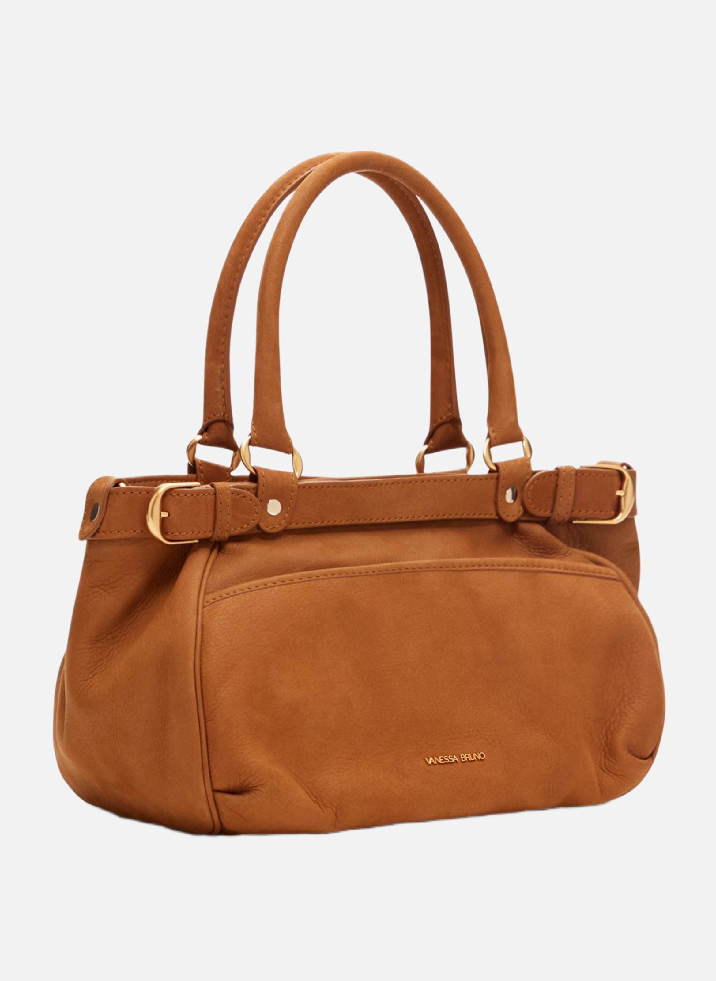 Petit sac lune en cuir VANESSA BRUNO Marron