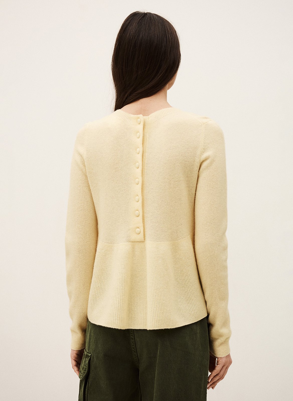 Pull évasé uni en laine mélangée salama BA&SH Beige