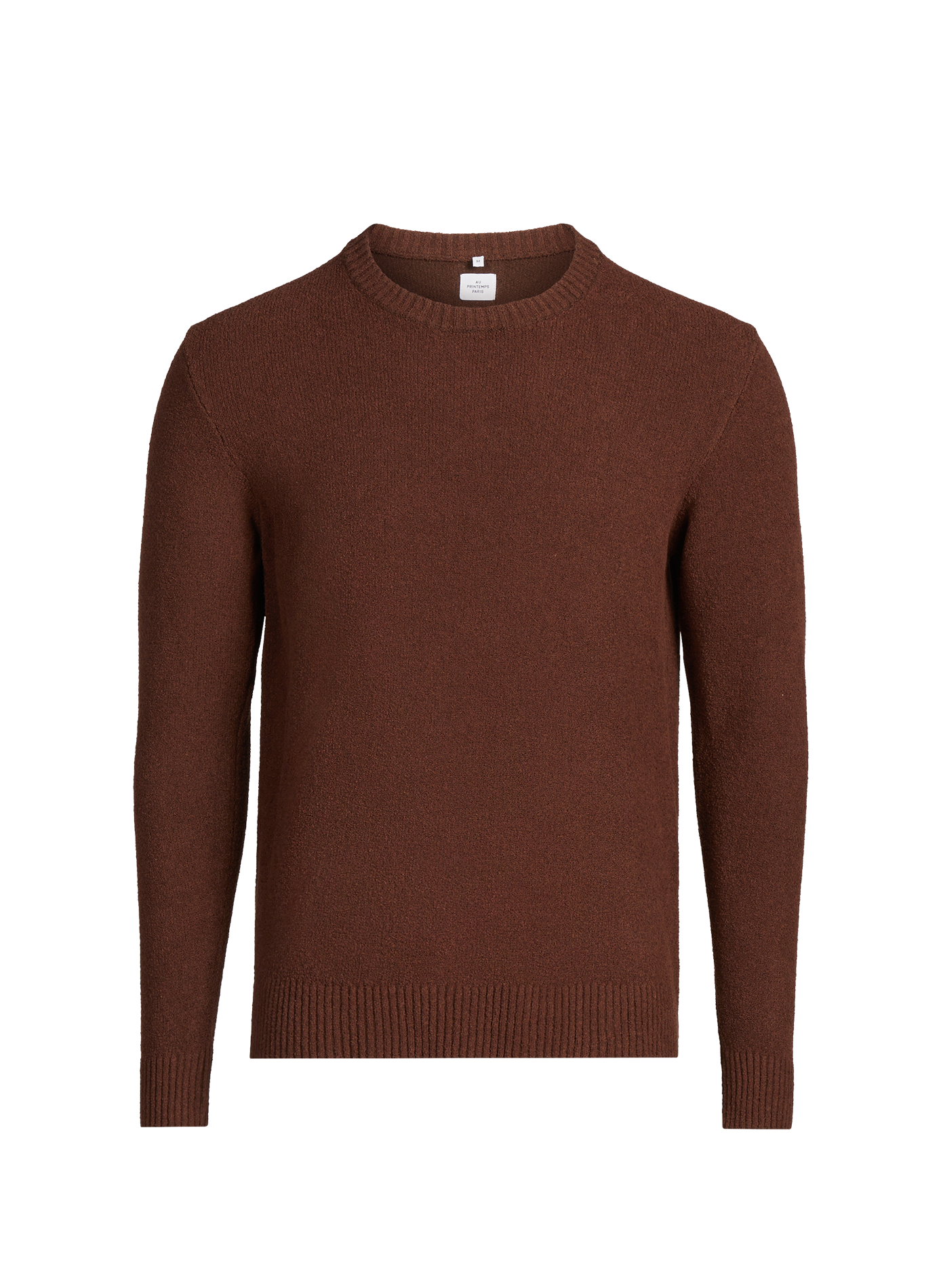 Pull à col rond en coton mélangé AU PRINTEMPS PARIS Marron