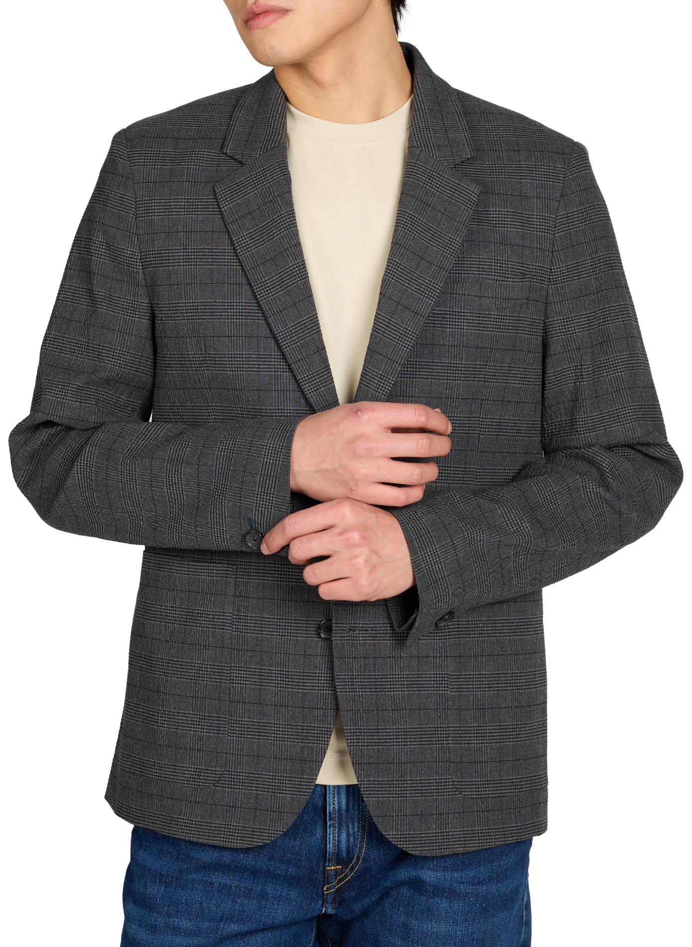 Checked cotton blend blazer PAUL SMITH Black