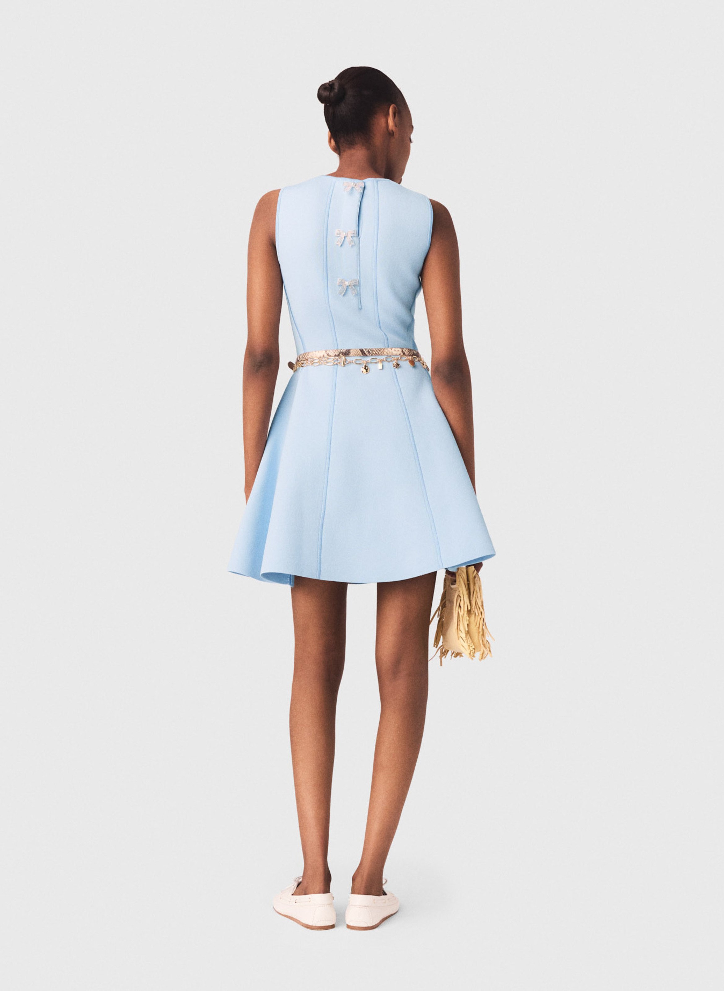 Robe courte col rond MAJE Bleu