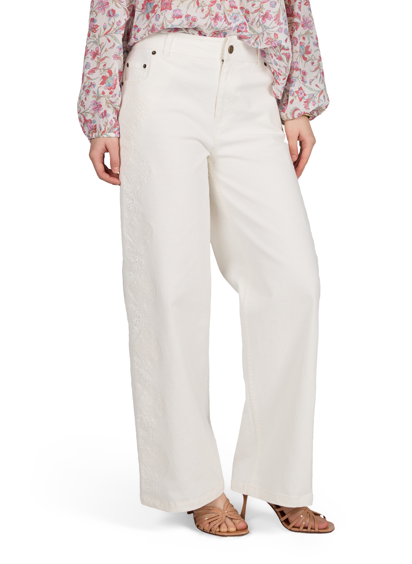 Solange straight leg jeans in blended cotton LOUISE MISHA White