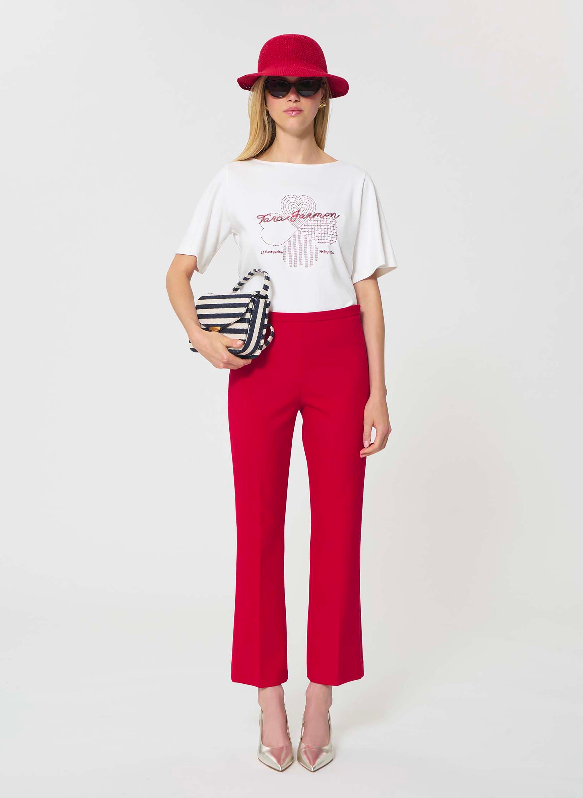Pantalon paulin TARA JARMON Rouge