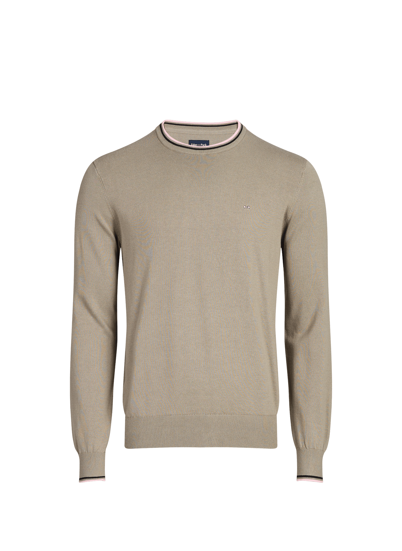 Pull col rond en coton EDEN PARK Beige