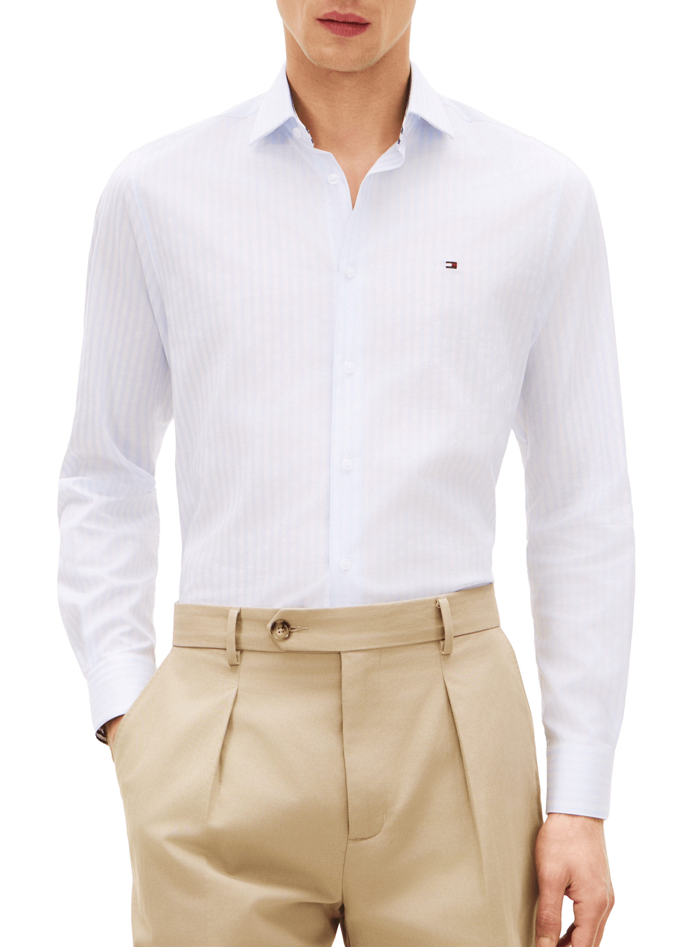 Straight cotton blend Shirt TOMMY HILFIGER Blue