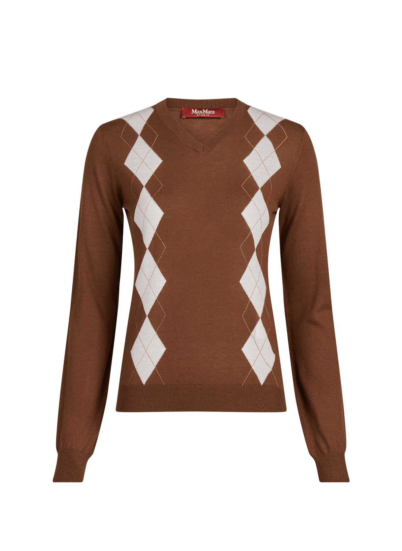 V-neck sweater in silk and virgin wool MAX MARA STUDIO Multicolour