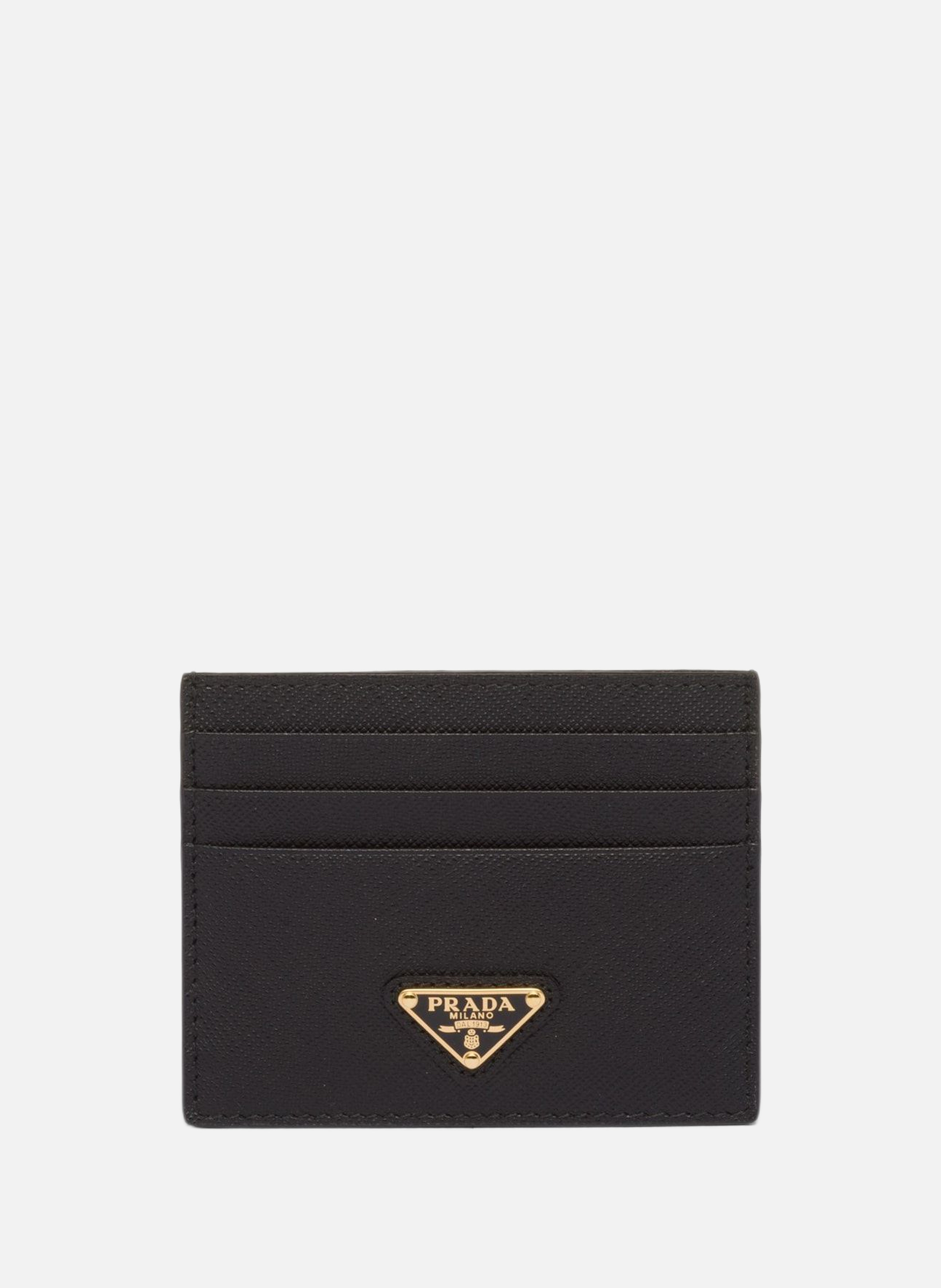 Porte-cartes en cuir saffiano PRADA Noir