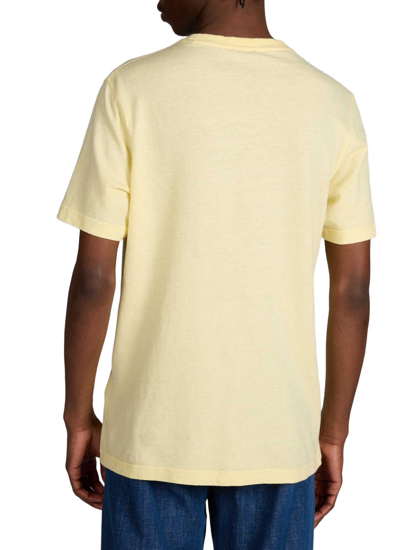 T-shirt à col rond en coton et lin EDEN PARK Jaune