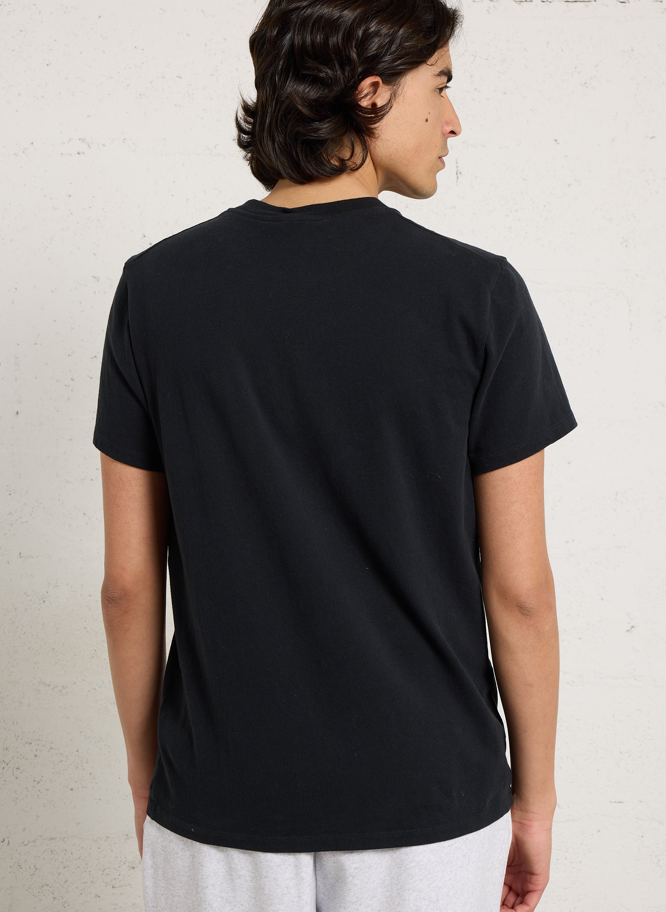 Tee-shirt droit col rond en coton ykobow AMERICAN VINTAGE Noir