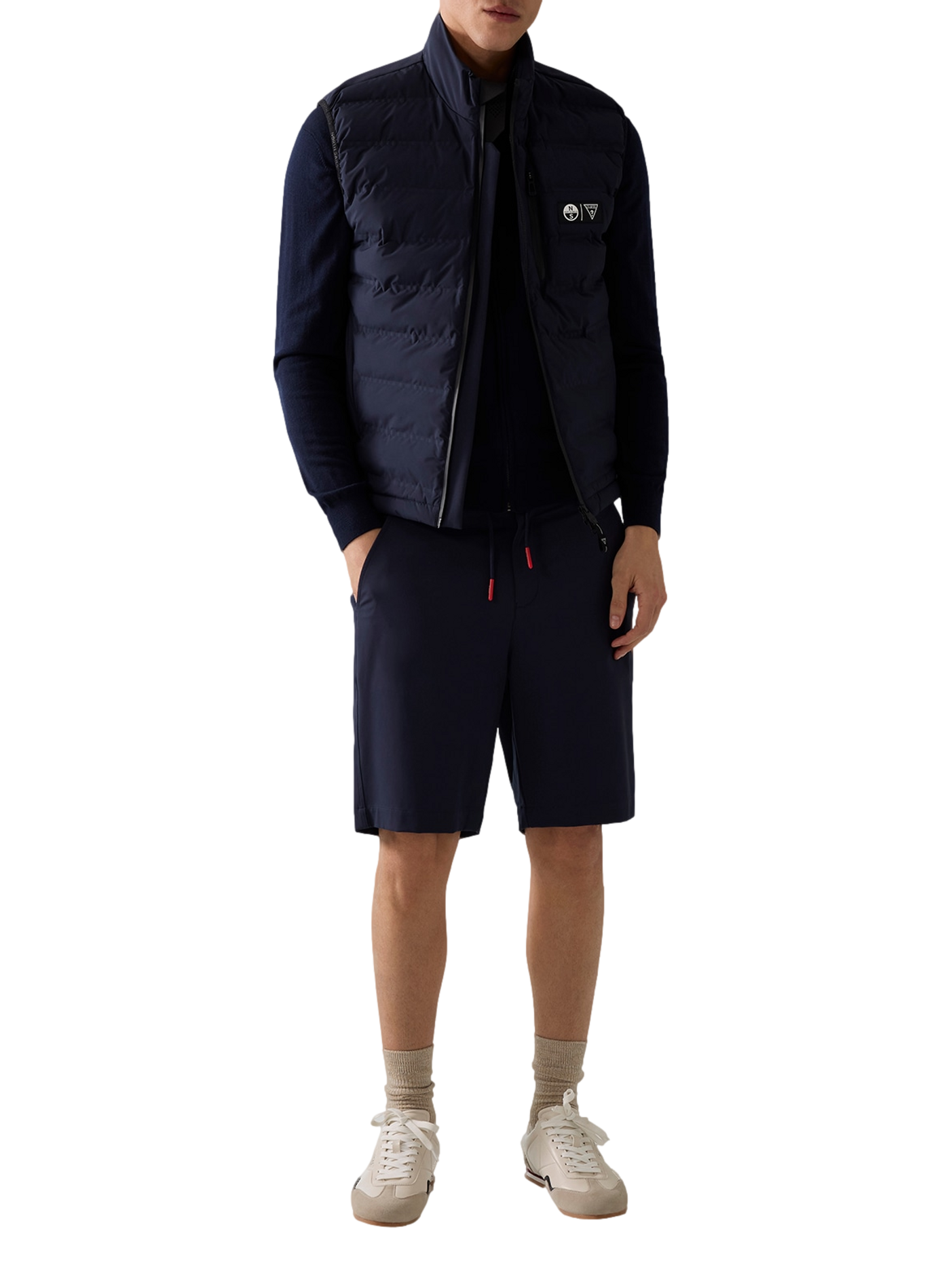 Quilted sleeveless windbreaker vest GUESS Blue