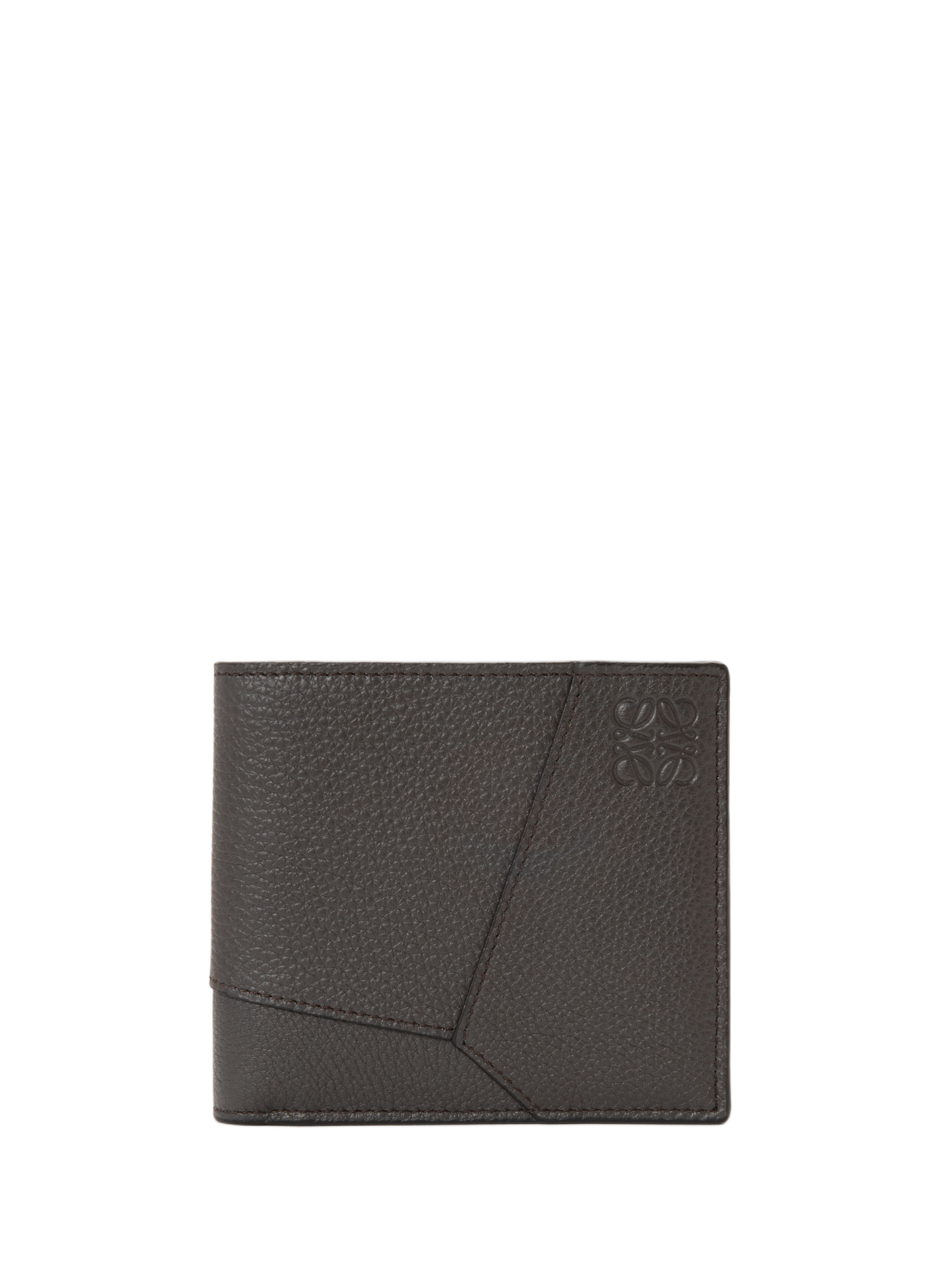 Portefeuille à deux volets Puzzle en cuir de veau souple grainé LOEWE Gris