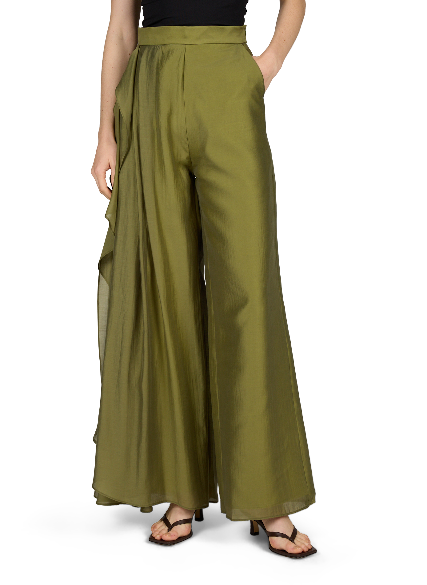 Pantalon avec doublure extérieure volantée MARQUES ALMEIDA Vert