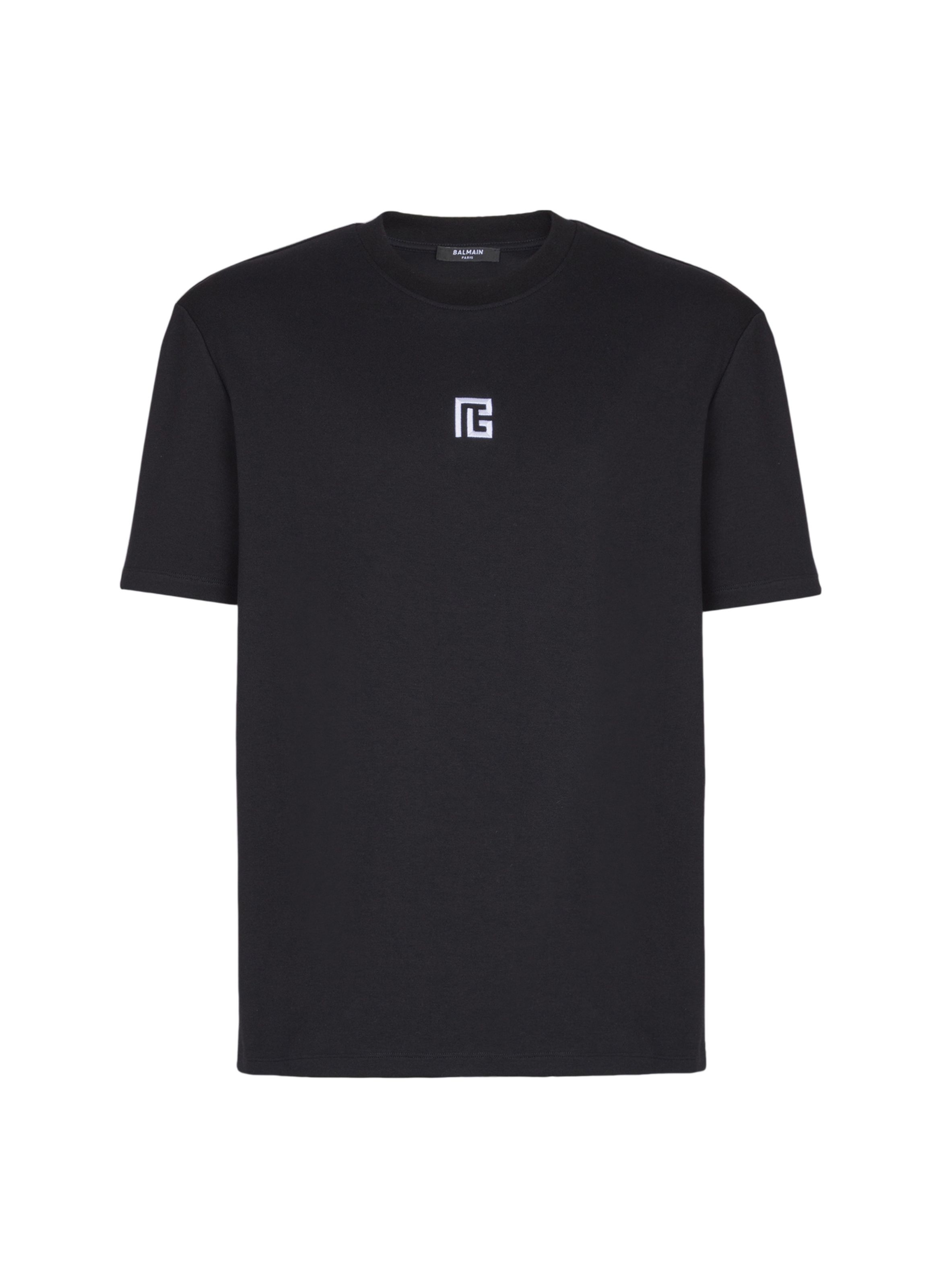 T-shirt avec logo brodé BALMAIN Noir