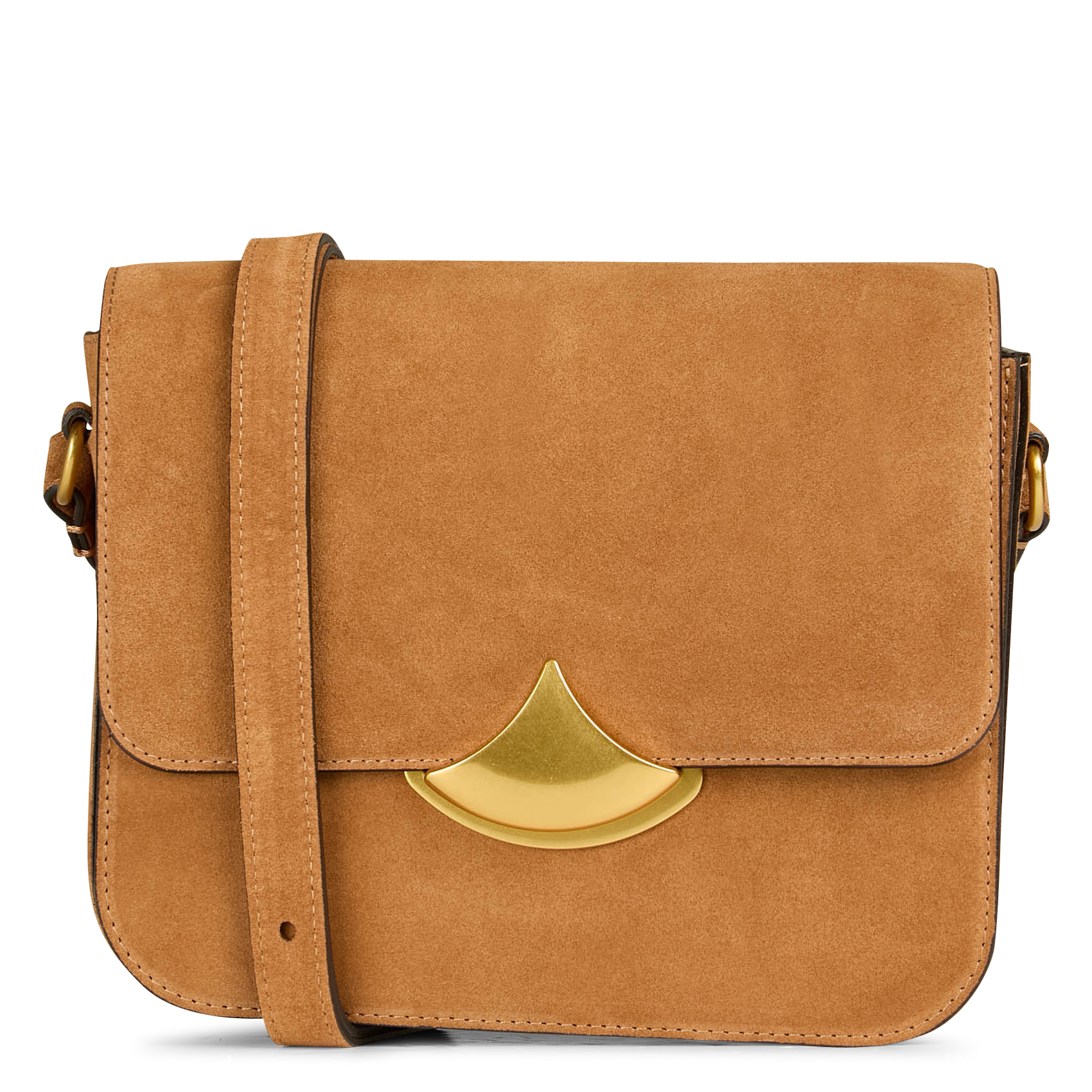 Sac bandoulière en cuir suédé diviluz SESSUN Marron