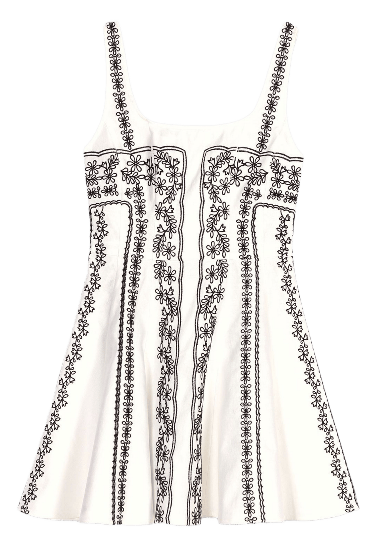 Robe courte en lin mélangé brodé | Beige MAJE Femme