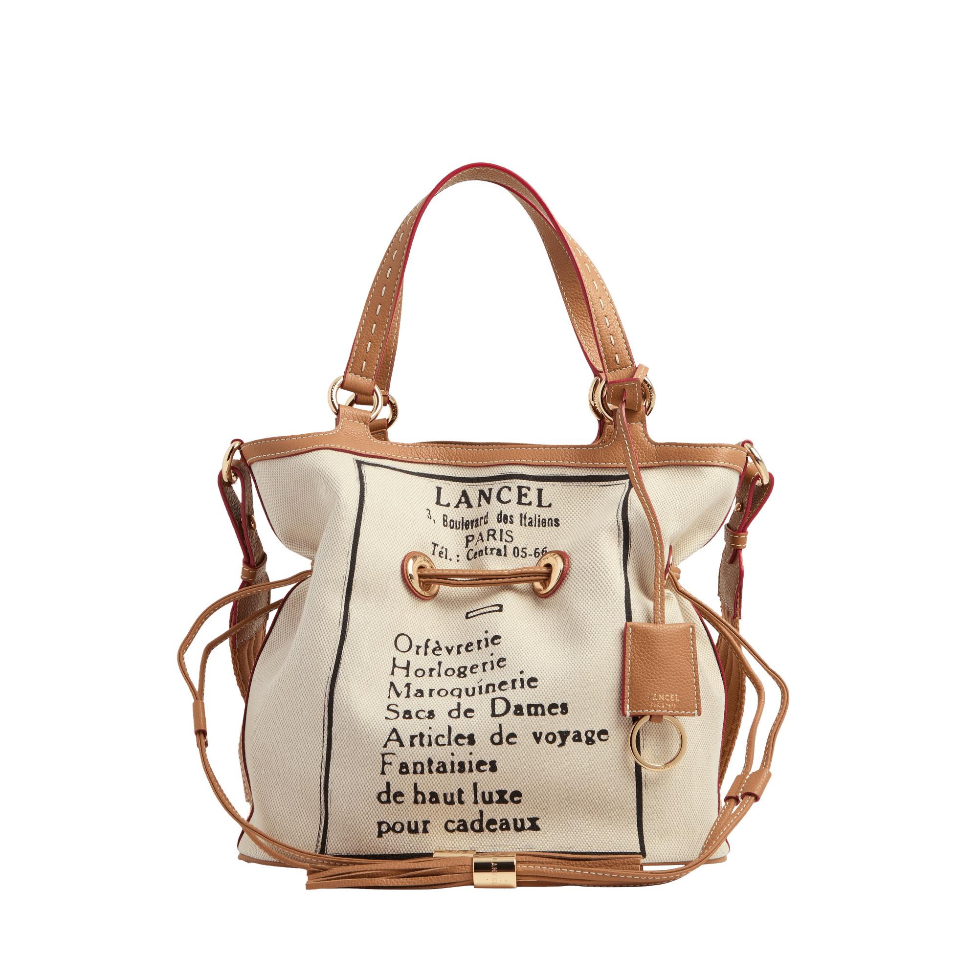Handtas eerste flirt capsule 150 jaar in canvas en kalfsleer LANCEL Veelkleurig
