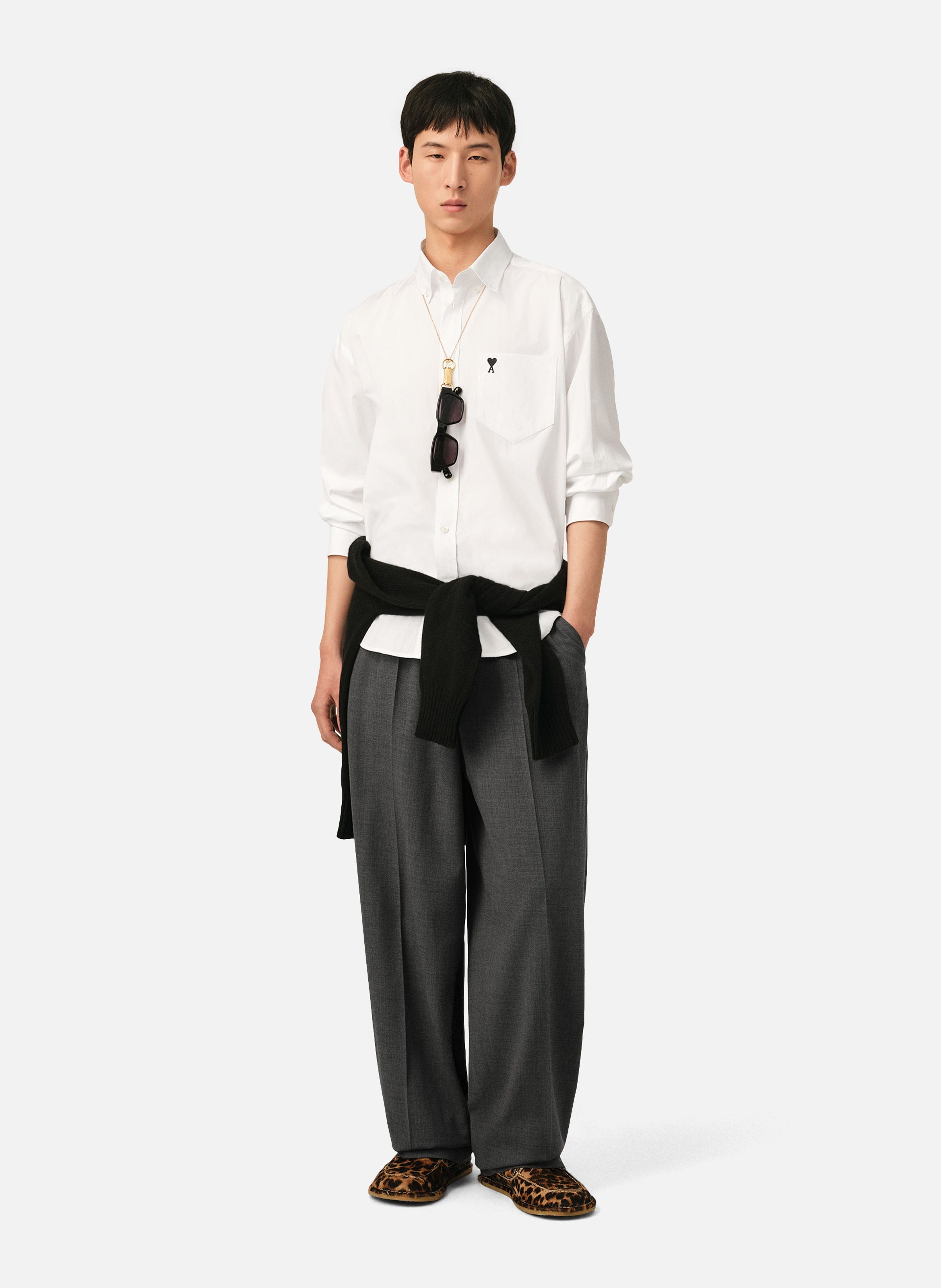 Chemise boxy en coton ami de coeur AMI PARIS Blanc