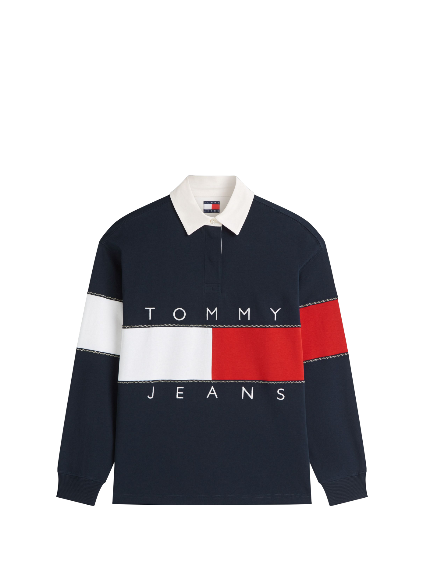 Polo de manga larga de algodón TOMMY HILFIGER Azul