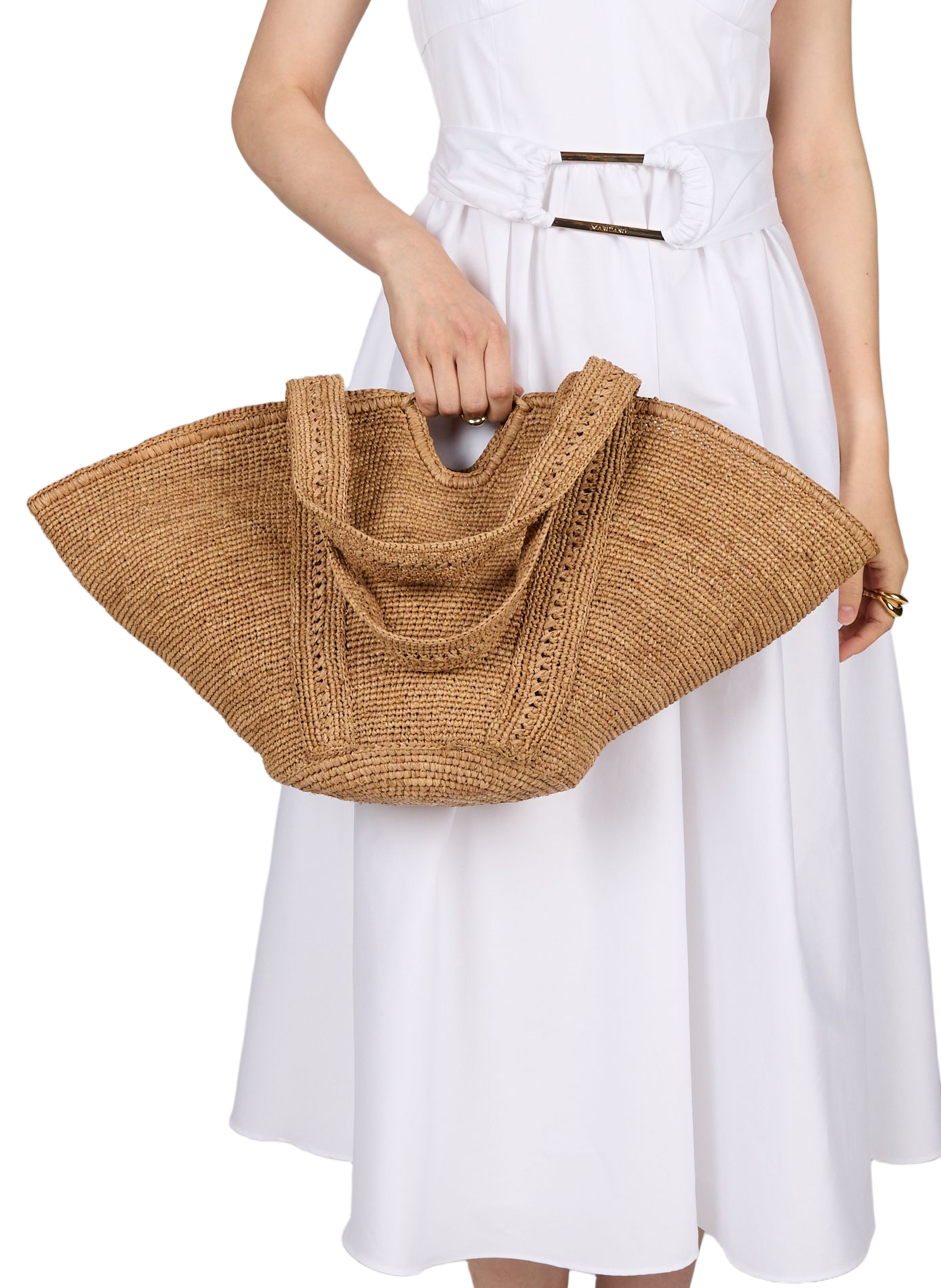 Large raffia Sole bag AMARRE Beige