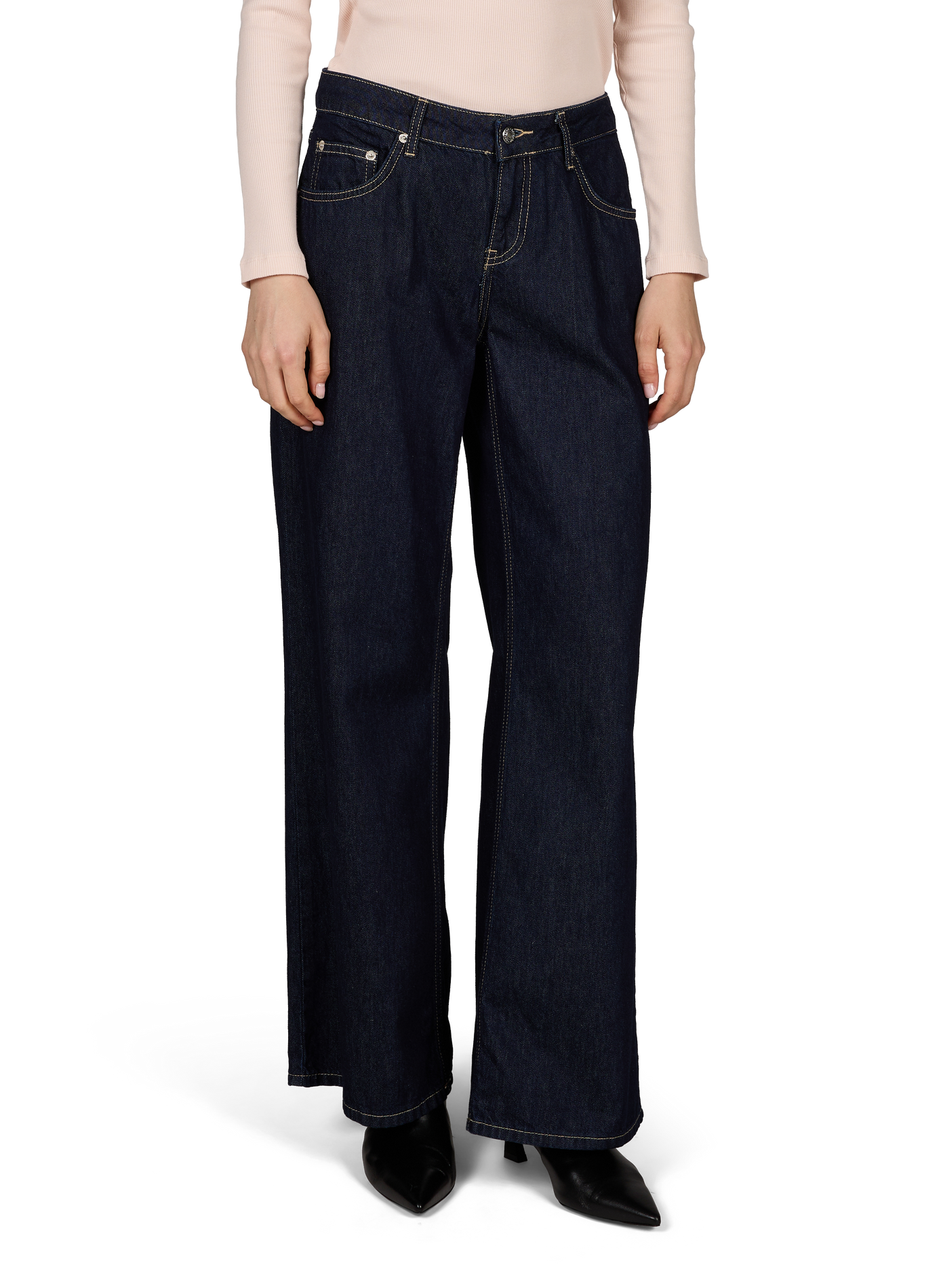 Jean boot-cut en coton TOPSHOP Bleu