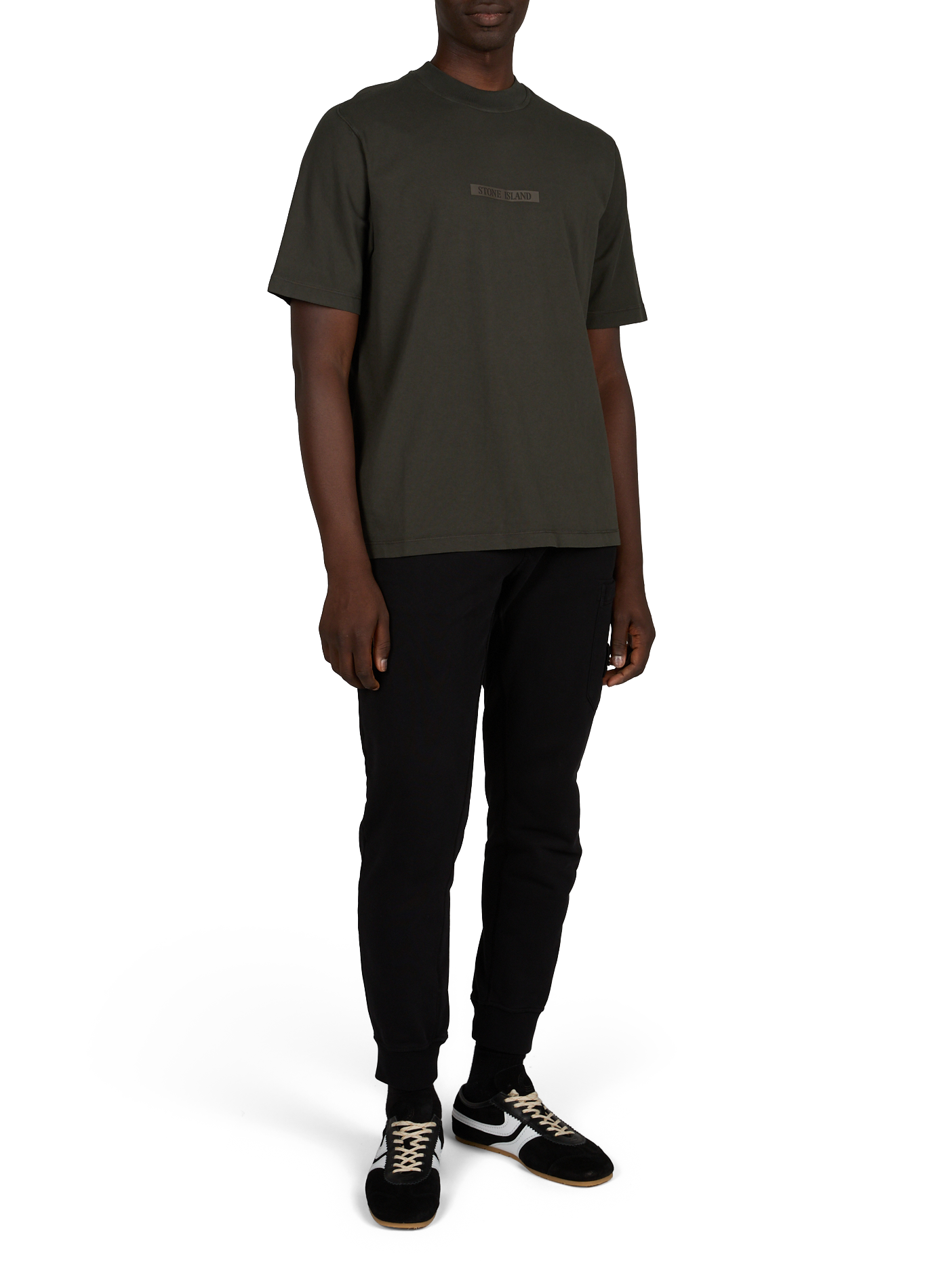 Rechte katoenen T-shirt STONE ISLAND Grijs