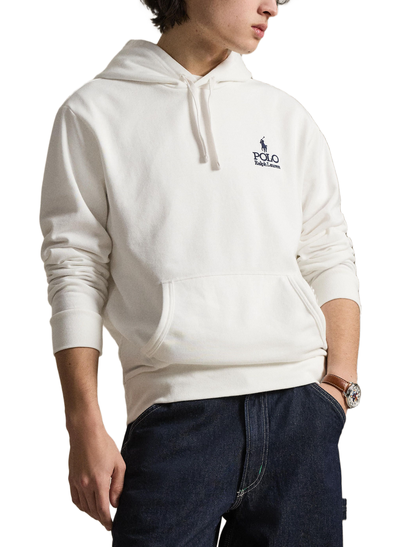 Sweat à capuche en coton mélangé POLO RALPH LAUREN Blanc