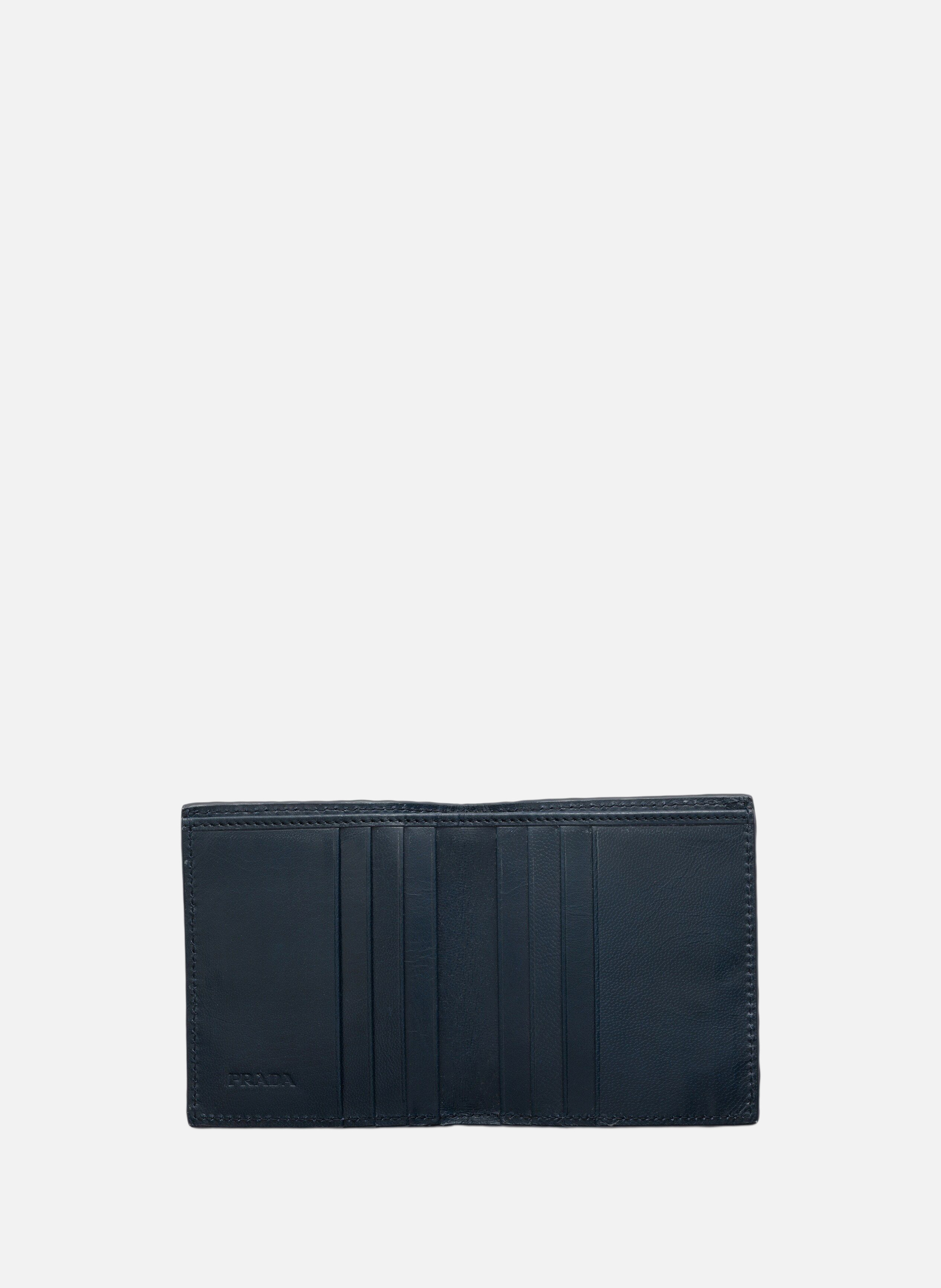 Portefeuille en cuir PRADA Bleu