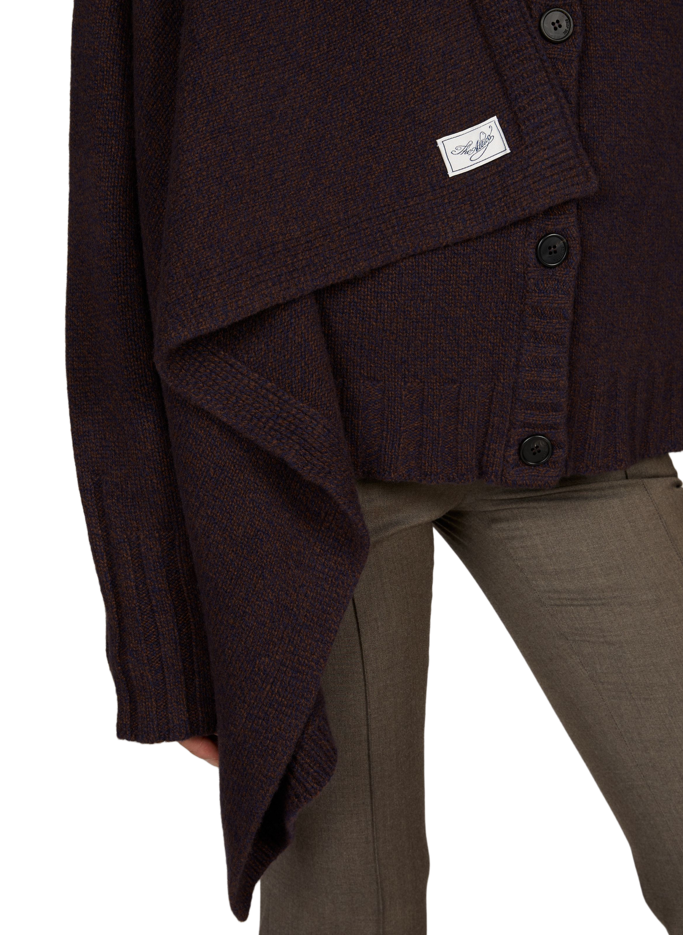 Gerader Cardigan aus Wolle und Kaschmir THE ATTICO Braun