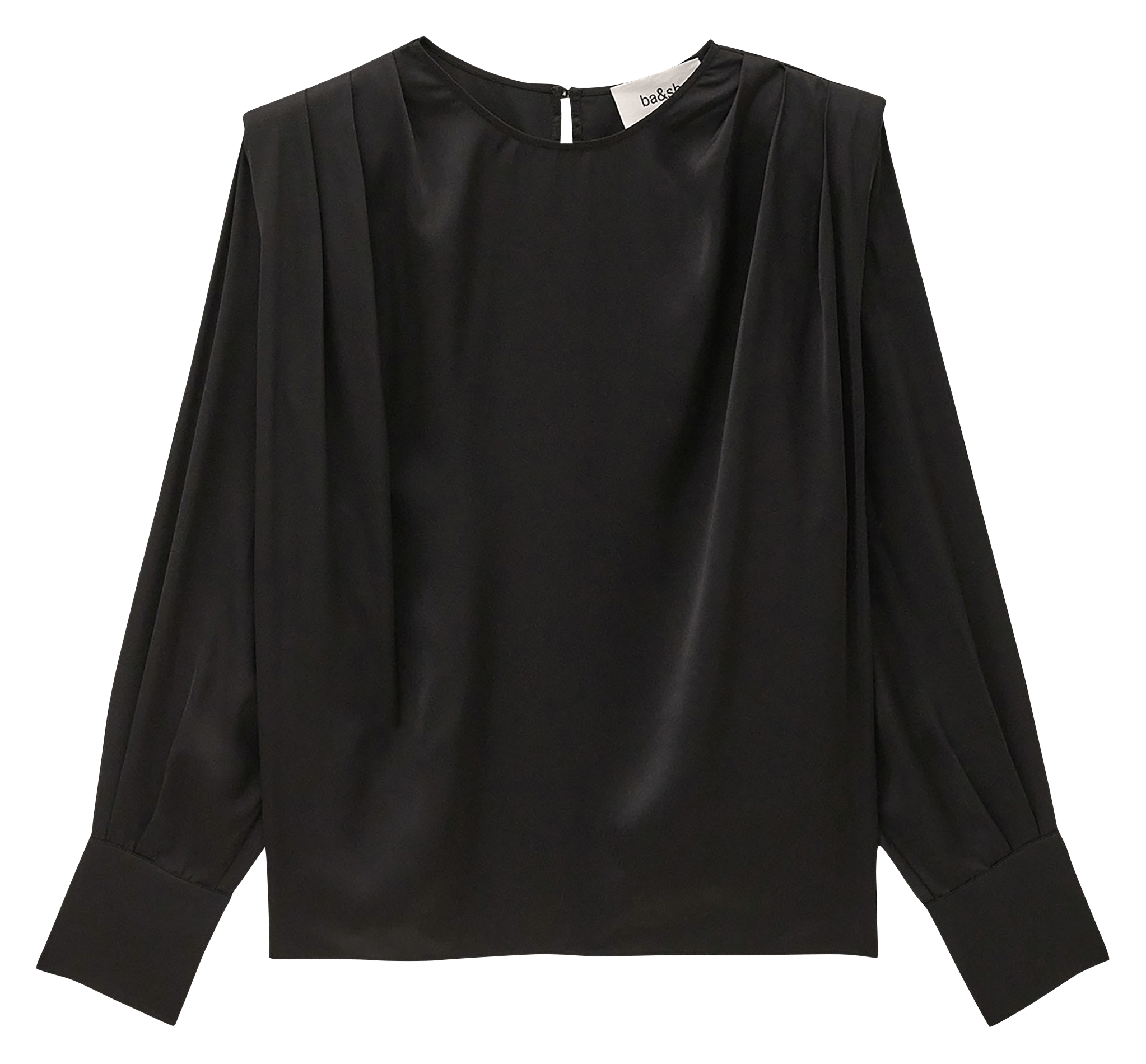 Blouse met lange mouwen in effen Cadie BA&SH Zwart