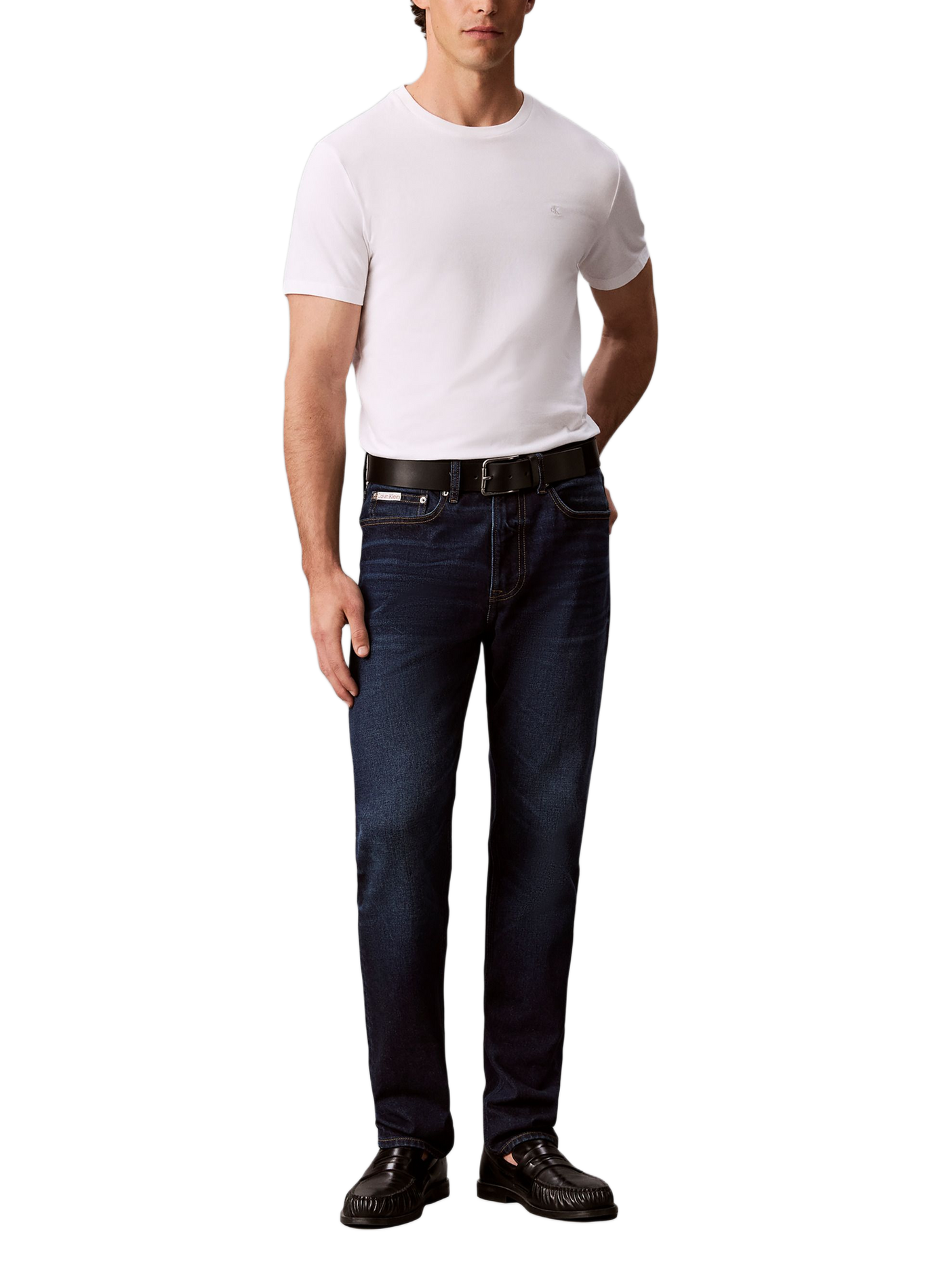 Jean droit en coton mélangé CALVIN KLEIN Bleu