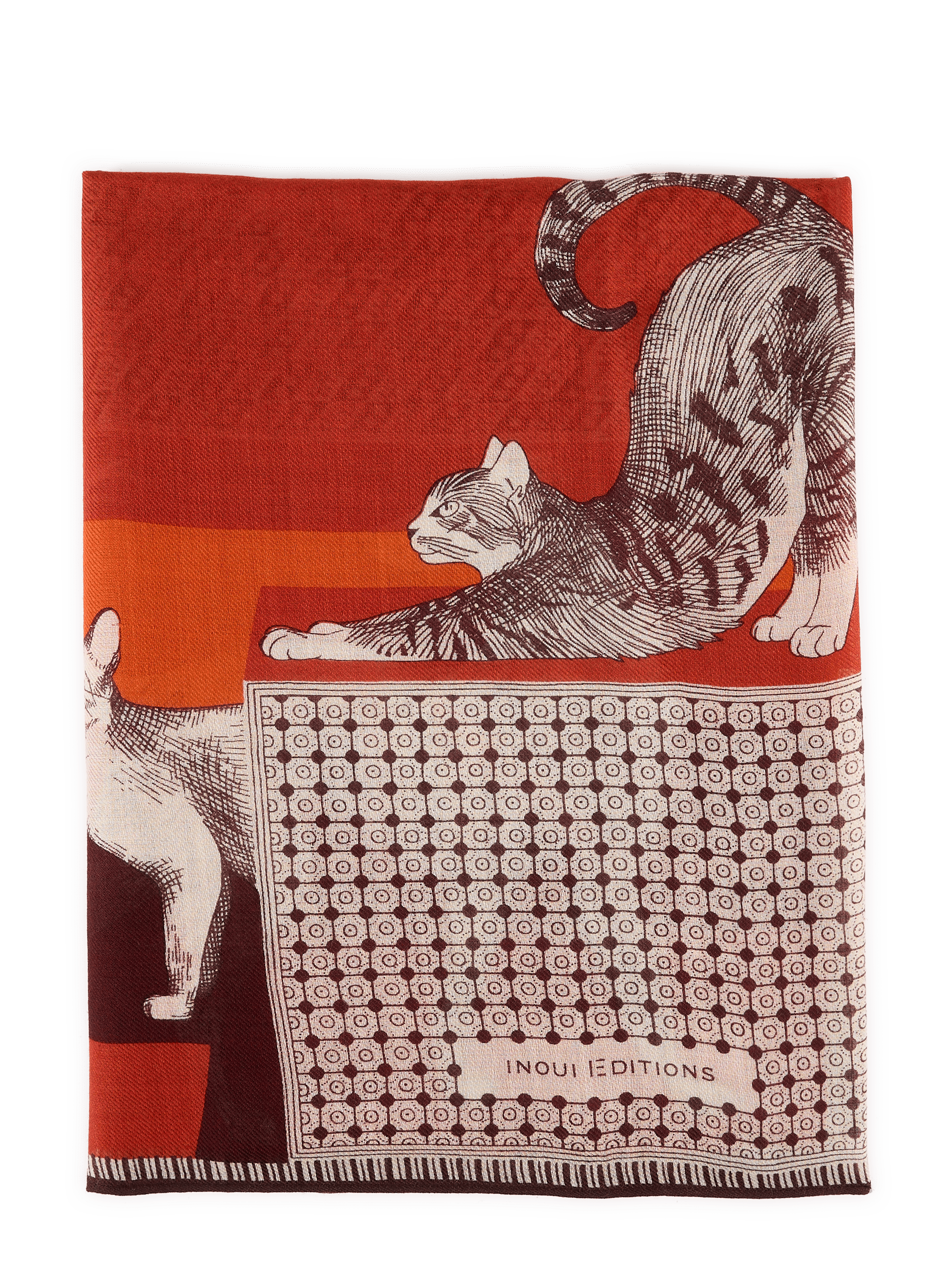 Bedrucktes Wolltuch INOUI EDITIONS Rot