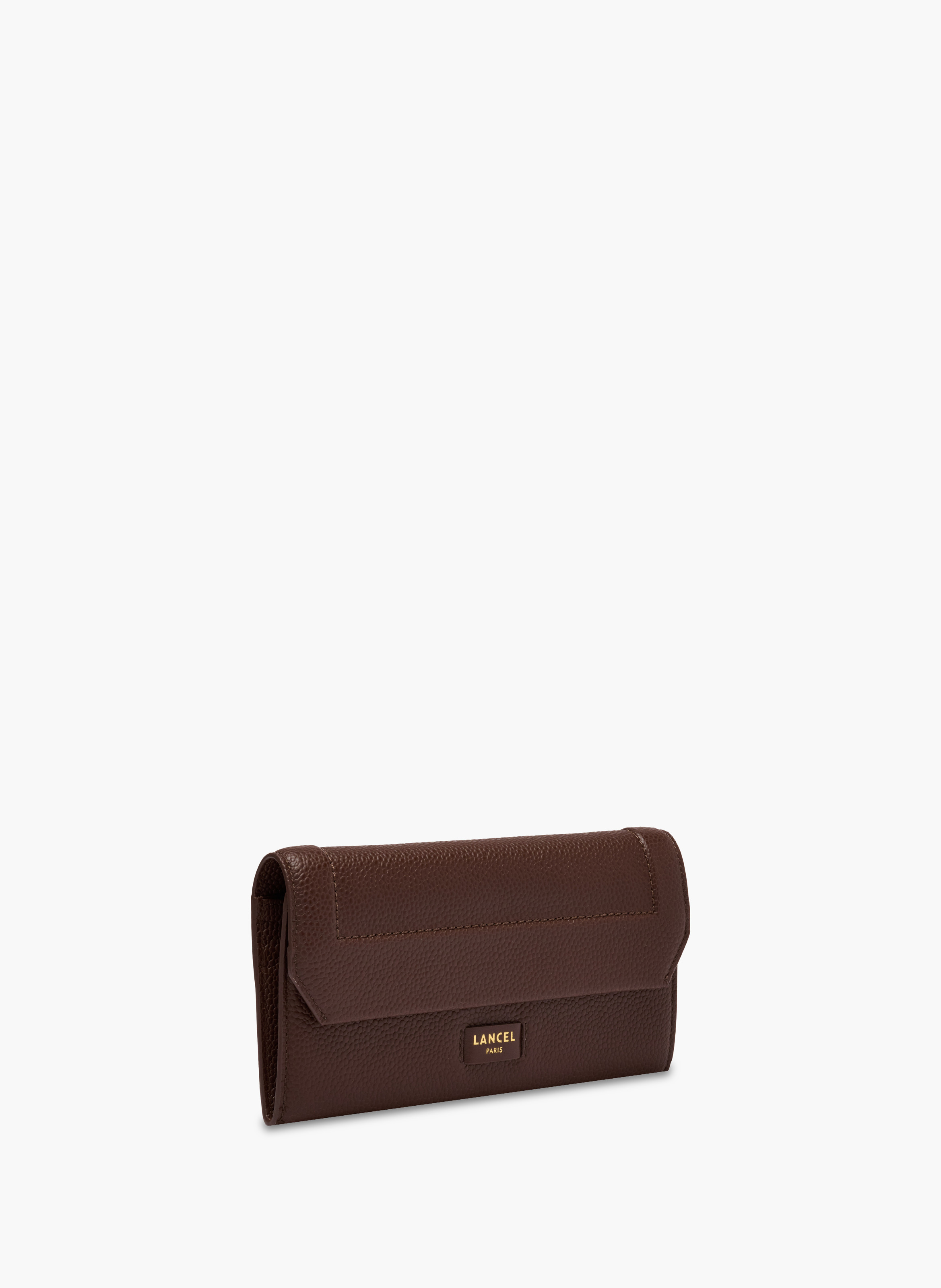 Portefeuille slim rabat ninon de lancel en cuir LANCEL Marron